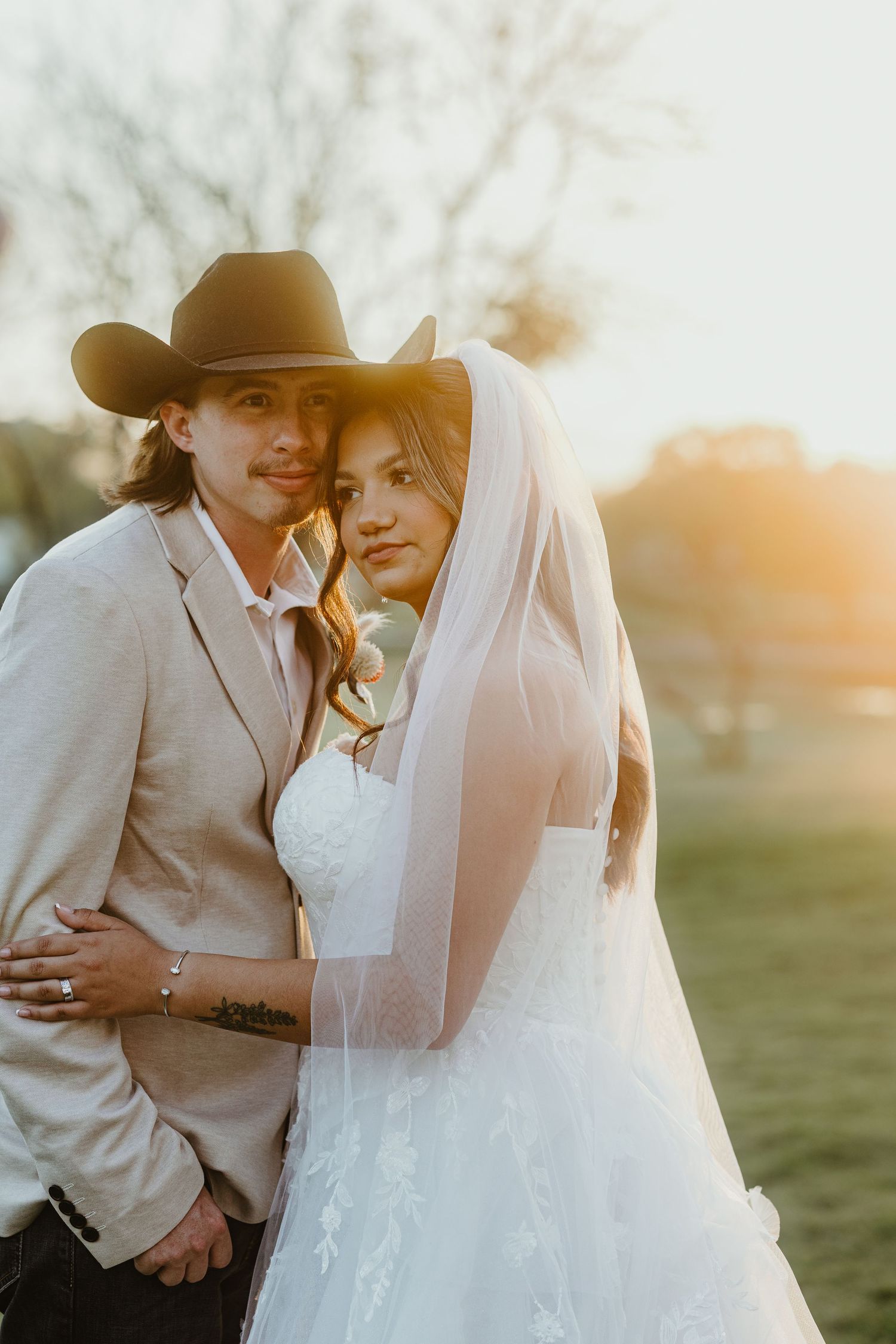 Bride and groom wedding portrait.