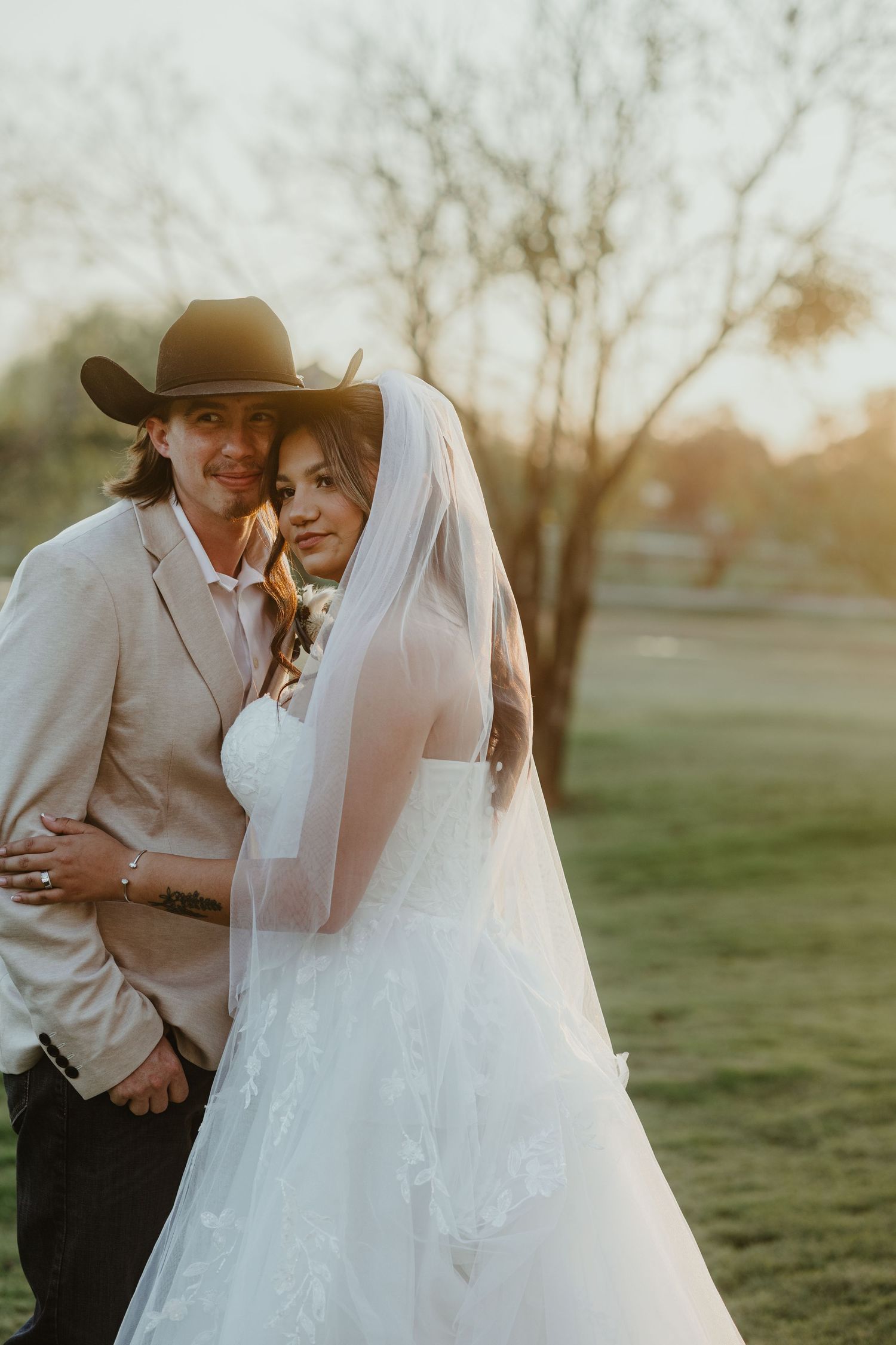 Bride and groom wedding portrait.