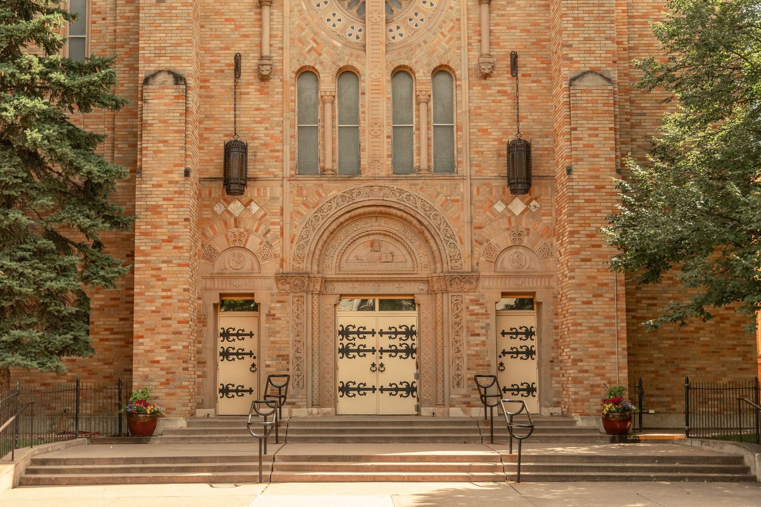 A beautifully colored Catholic Church before a wedding in Minneapolis Saint Paul Minnesota