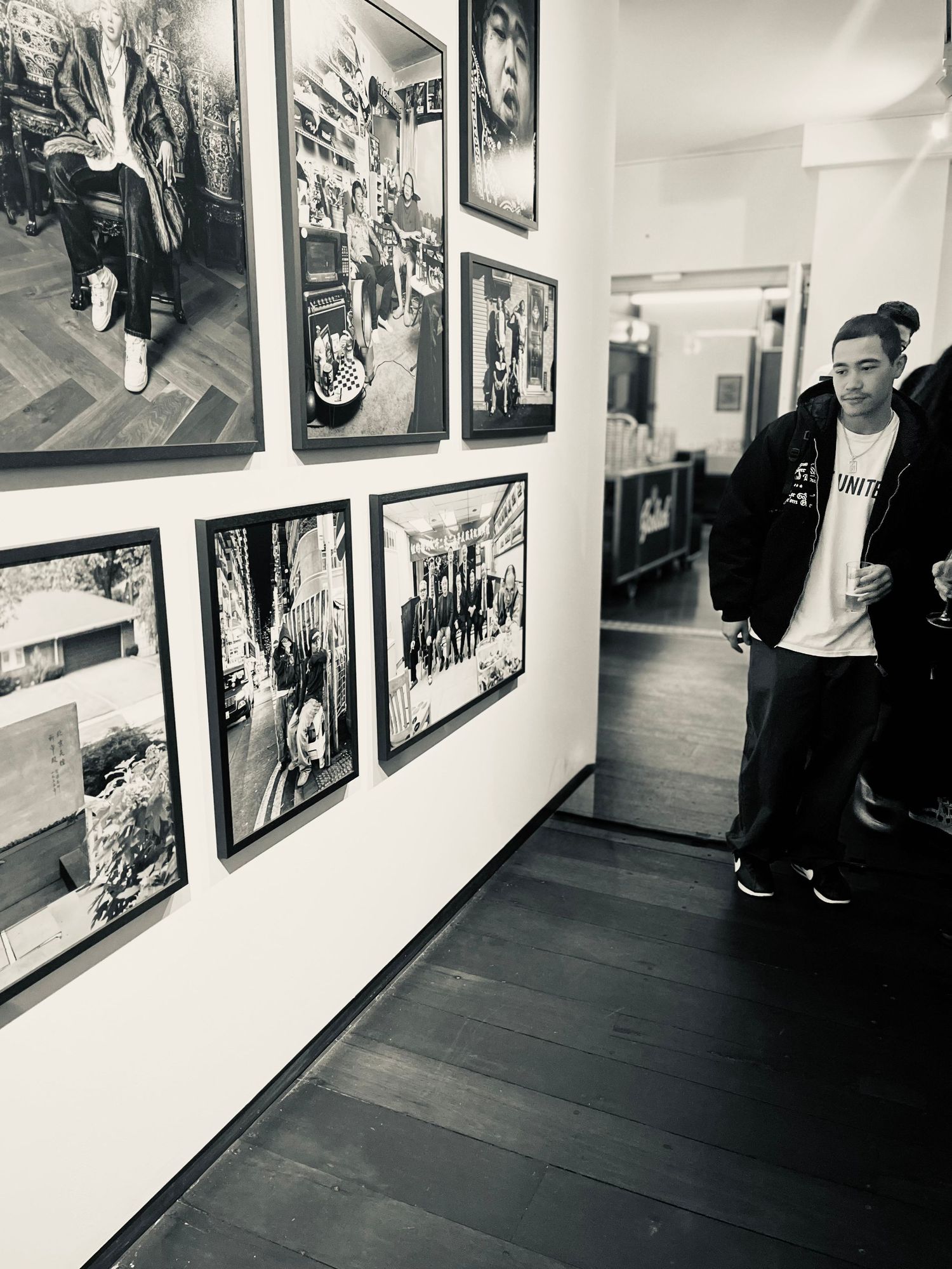 Creators presenting their work to visitors, gallery photography for social media content