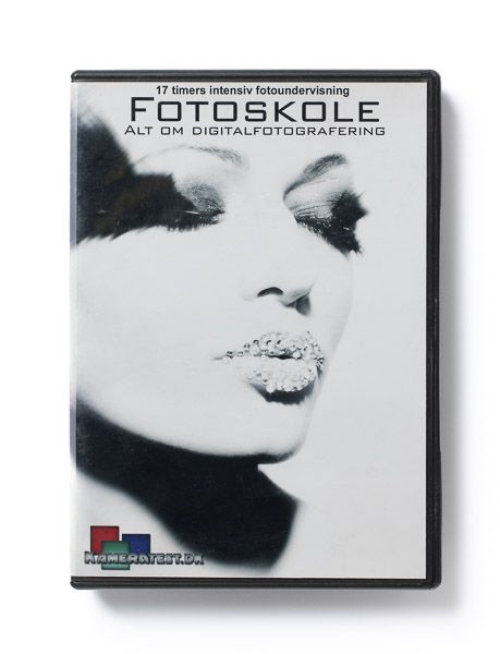 Black and white artistic DVD covers for photography school training materials.