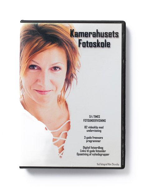 DVD covers for Kamerahuset's photography course with artistic portrait designs.