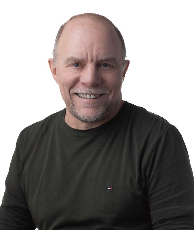 Series of casual portraits against white background wearing dark shirt.