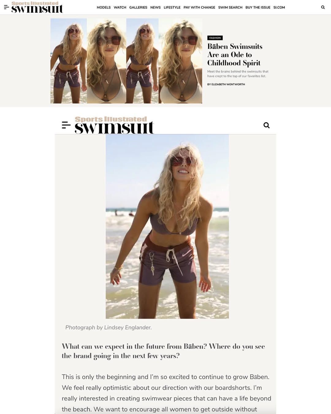 Swimsuit brand Baben featured in Sports Illustrated