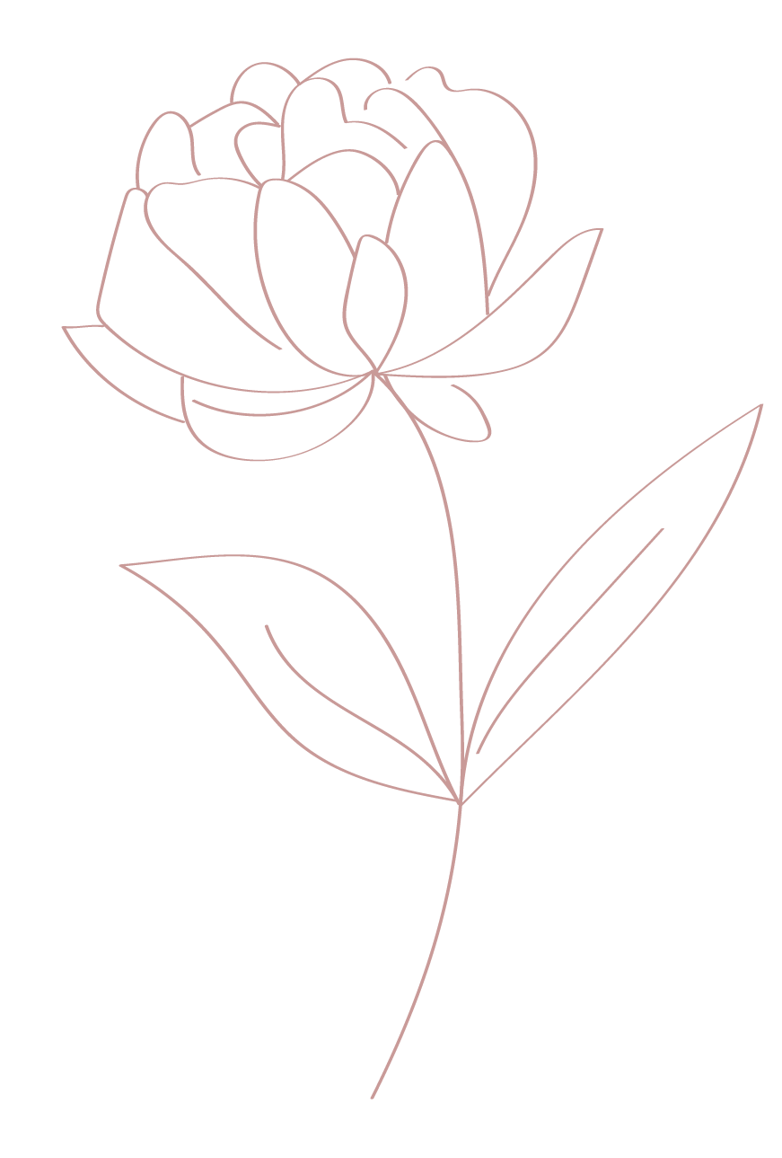 Delicate pink floral line drawings create an elegant pattern design.