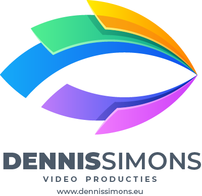 Colorful curved logo design for Dennissimons video production company.
