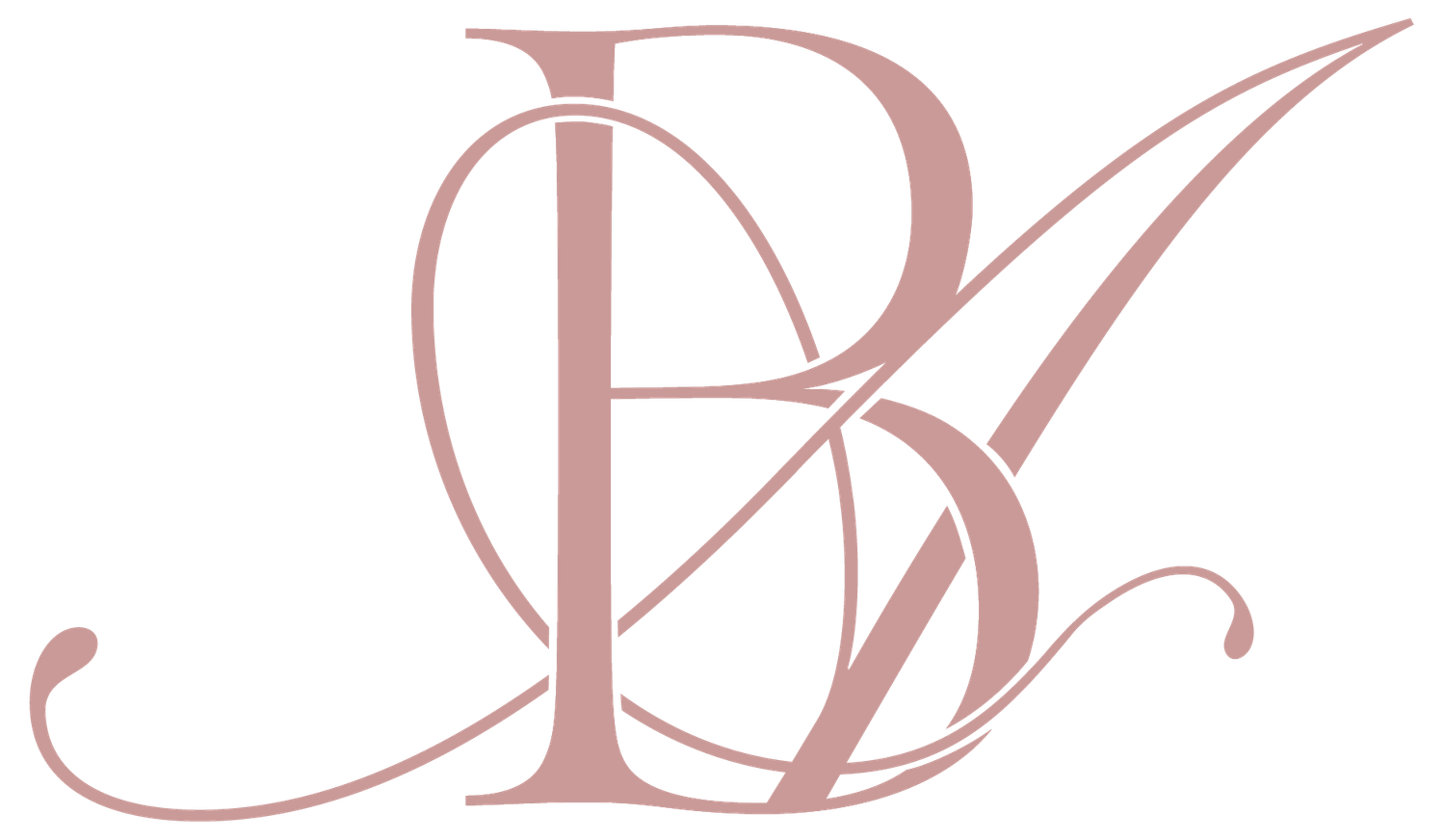 Elegant rose gold typography design with decorative flourishes.
