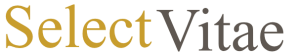 Gold and gray business logo design for Select Vitae.