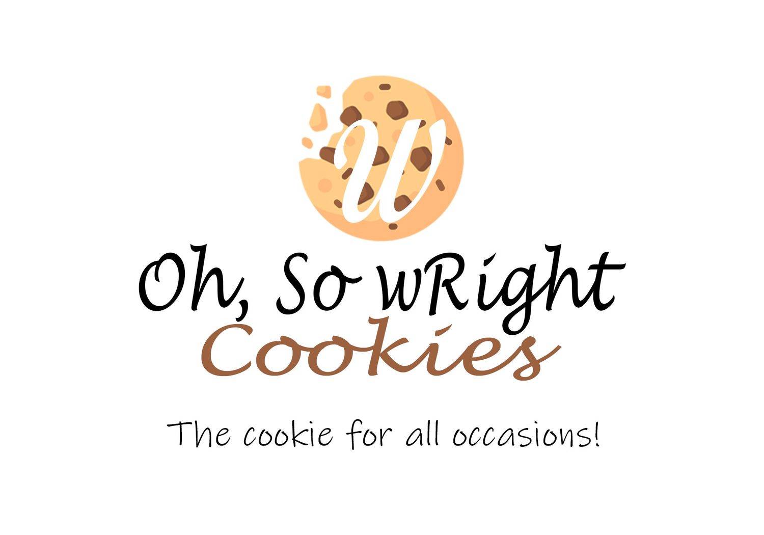 Cookie illustration with text design for bakery branding.