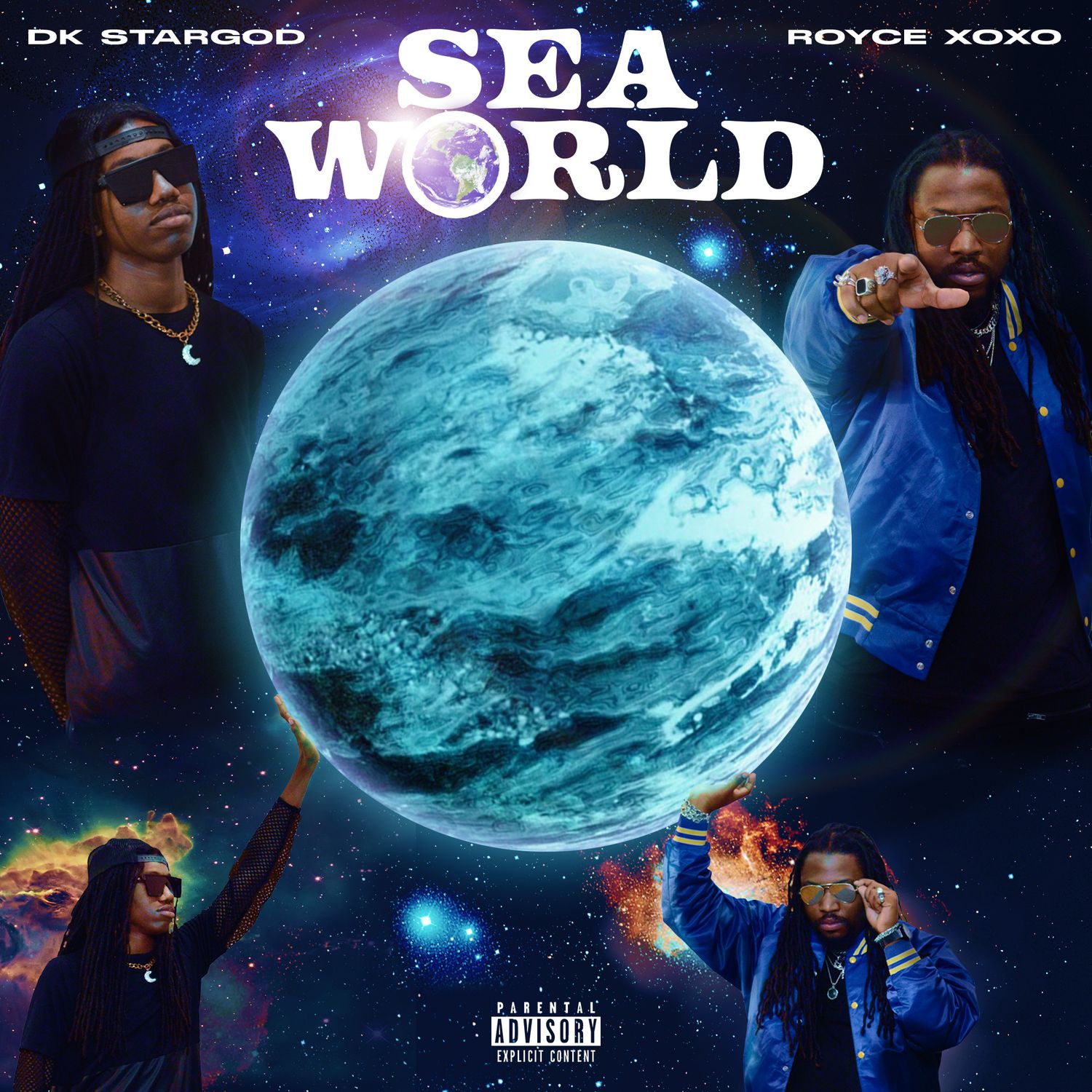 Album artwork showing space-themed design with glowing blue planet and cosmic elements.