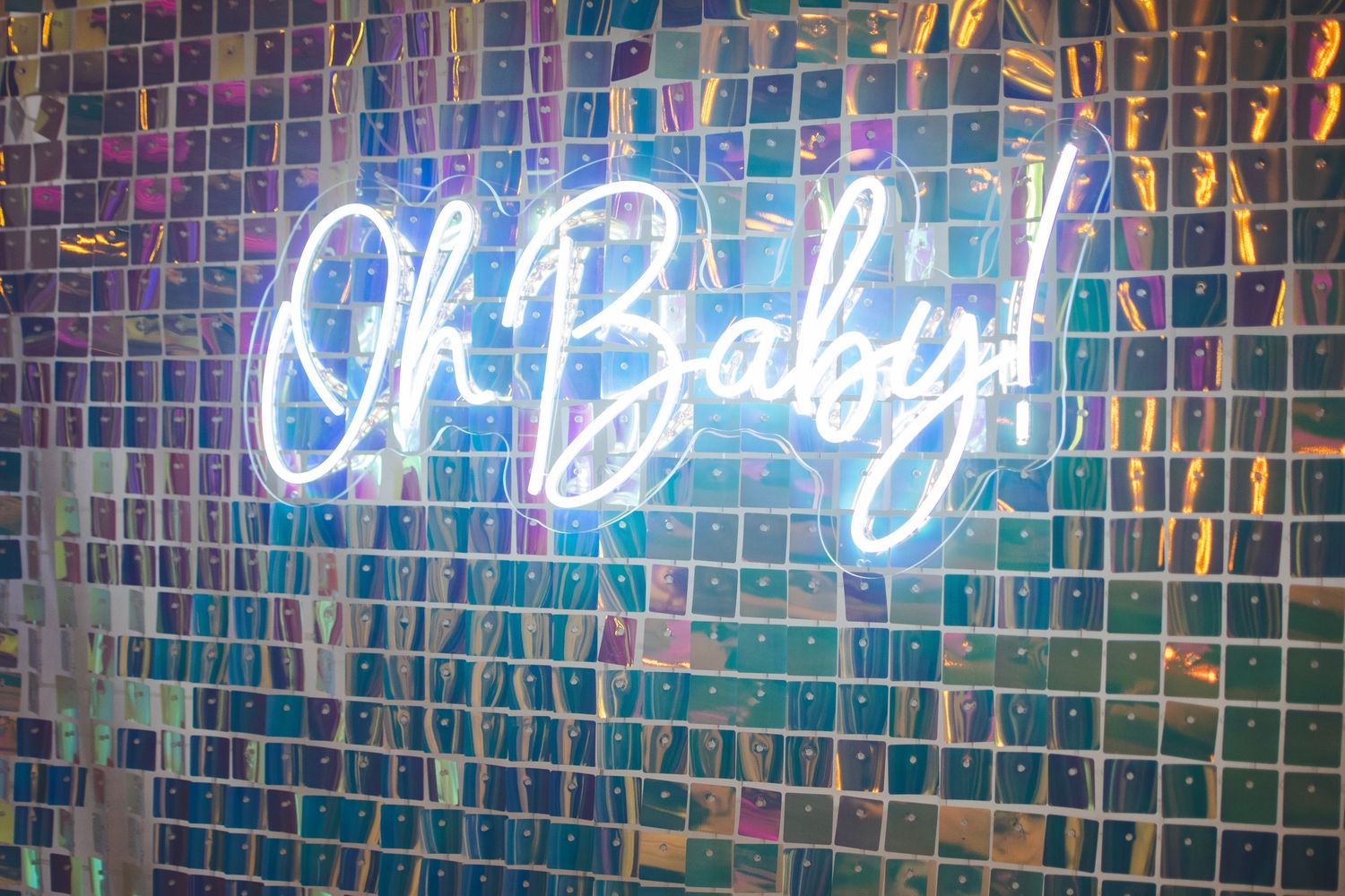 oh baby blue neon sign
