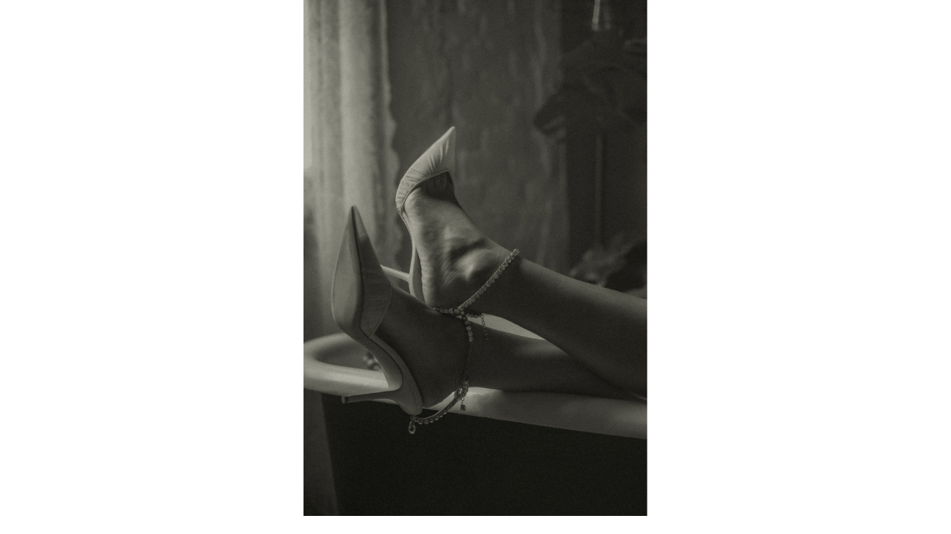 A dramatic bridal boudoir photography session at a romantic studio in Riverside, California.