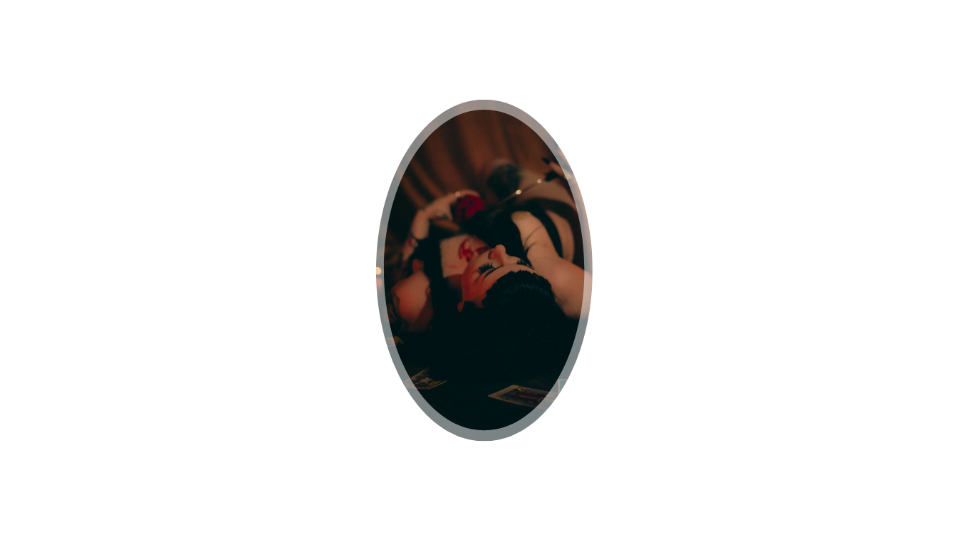 Retro boudoir photography with a cinematic aesthetic in Downtown Riverside, California.