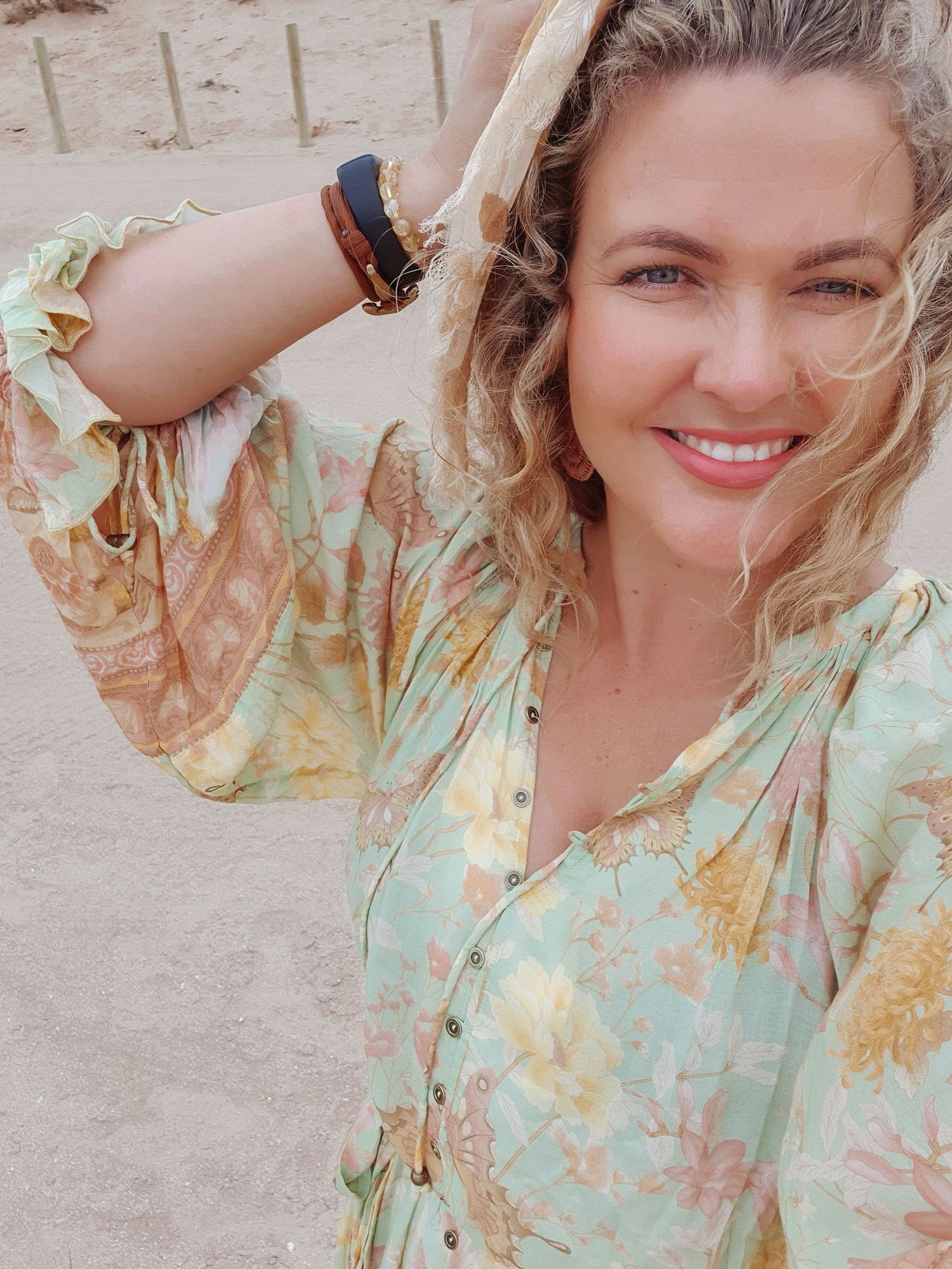 A selfie, taken on the beach, joyful, in Karratha, WA