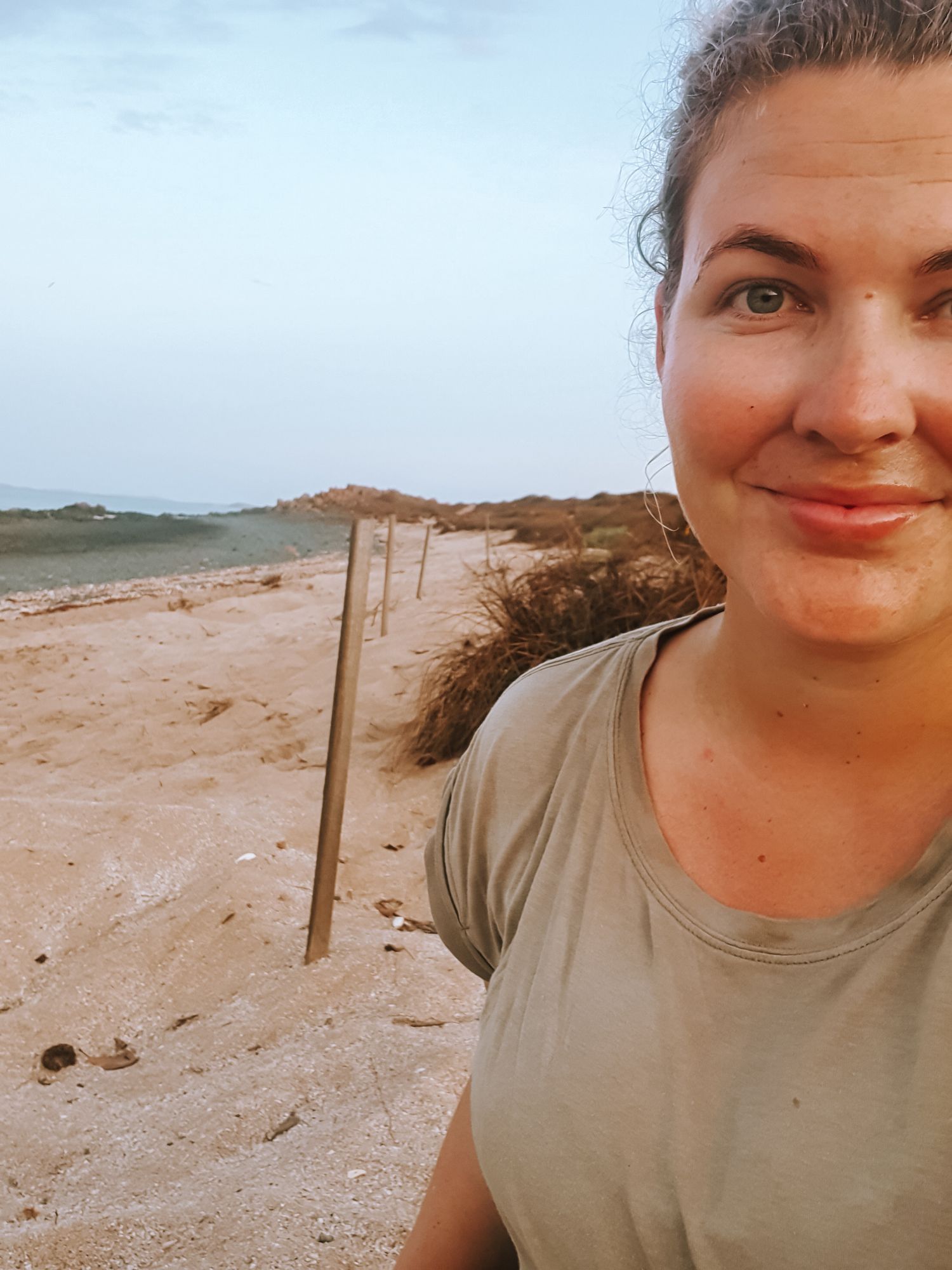 A selfie taken on the beach in Wickham, WA