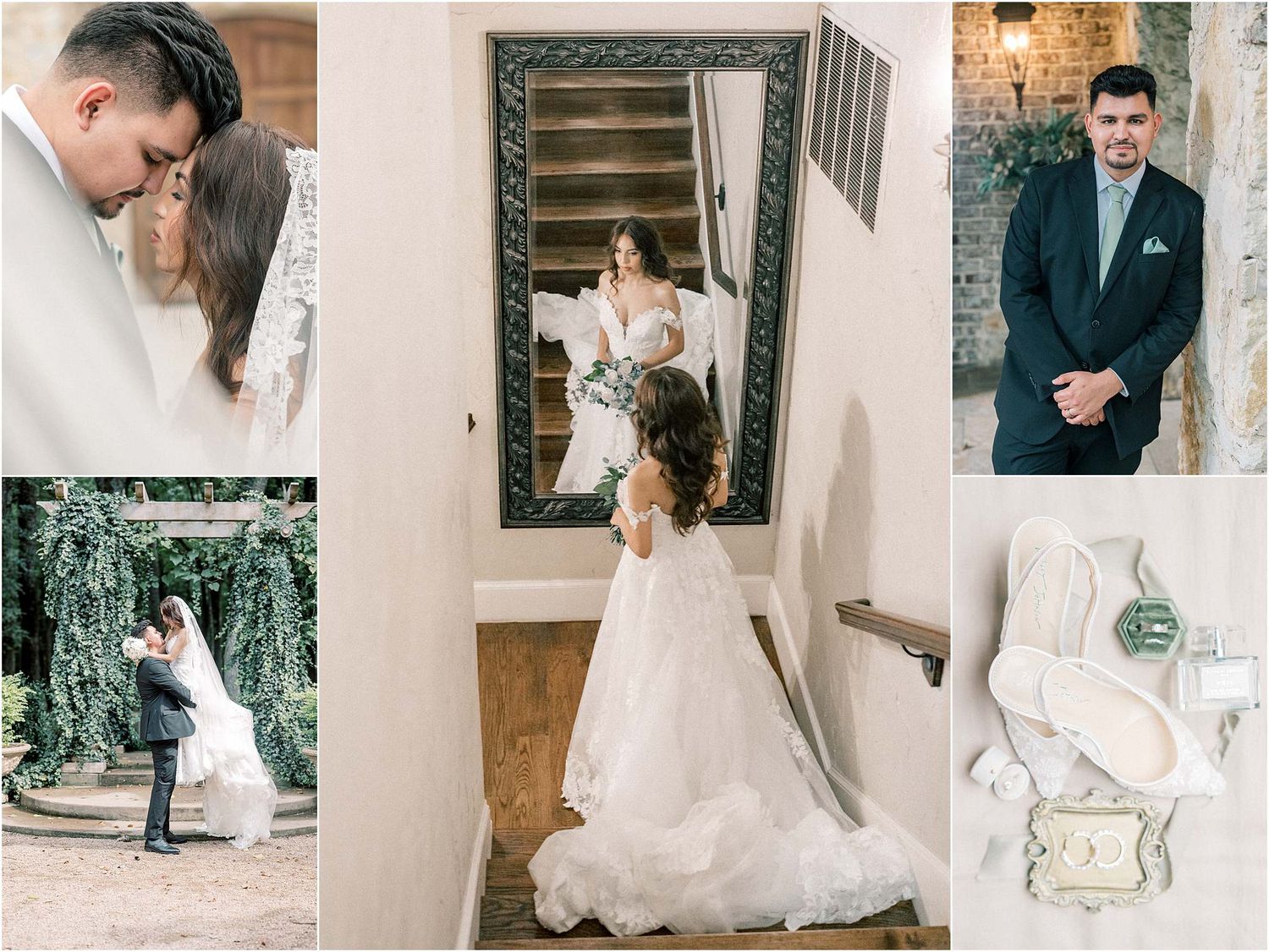 Wedding photo collection showing various moments from the ceremony and reception.