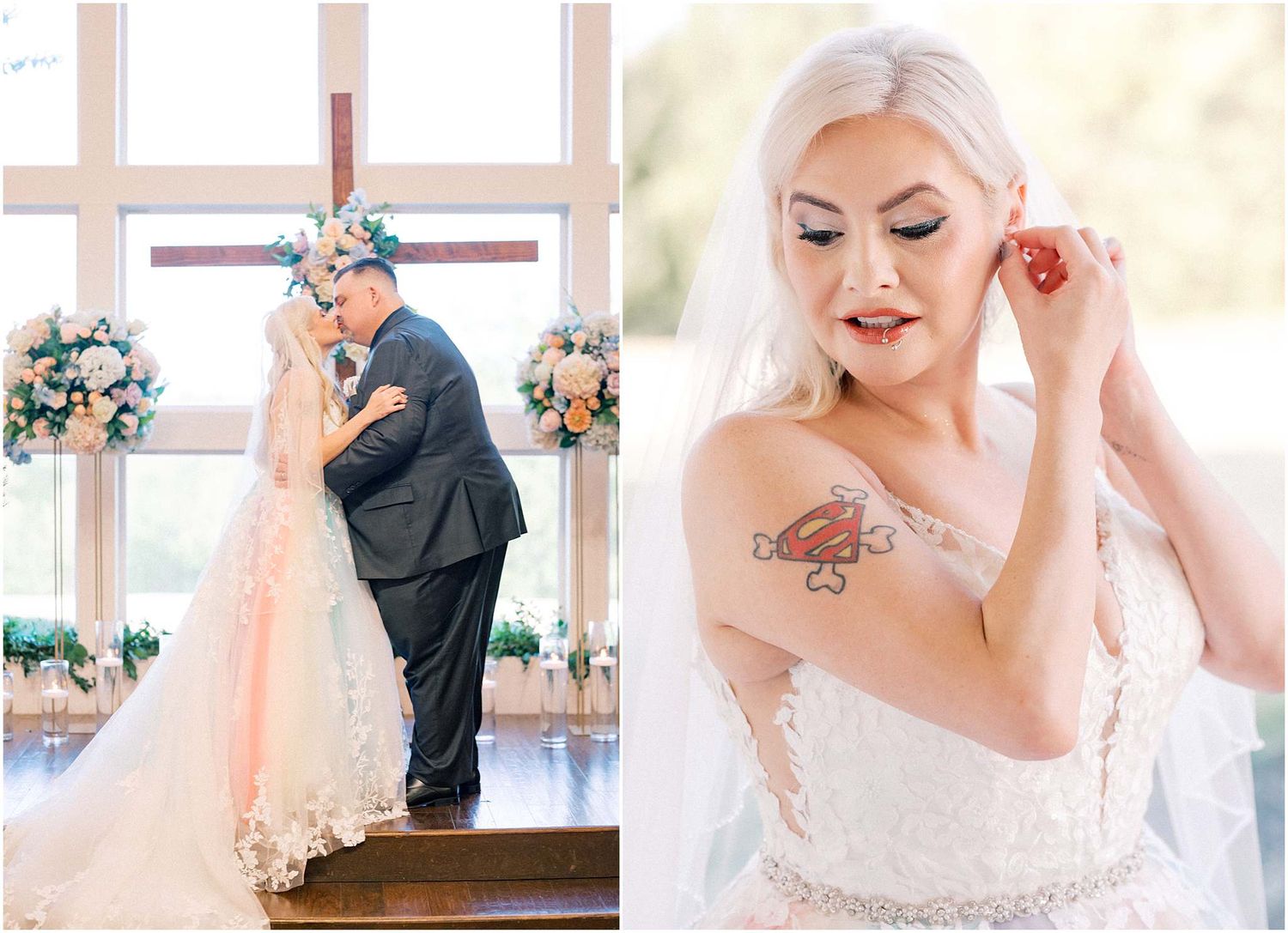 Elegant wedding venue interior shots with decorative details and natural lighting.