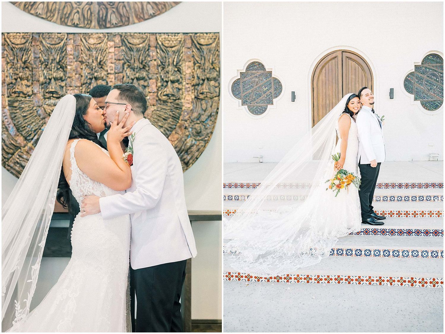 Wedding ceremony and portrait sequence showing intimate moments.