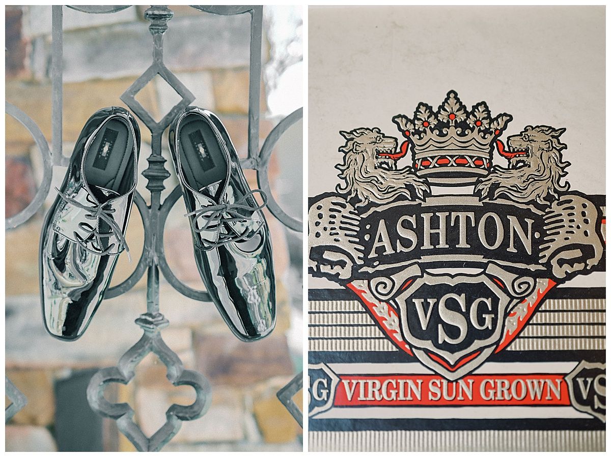 Vintage-style decorative metalwork and signage with ornate crown designs.