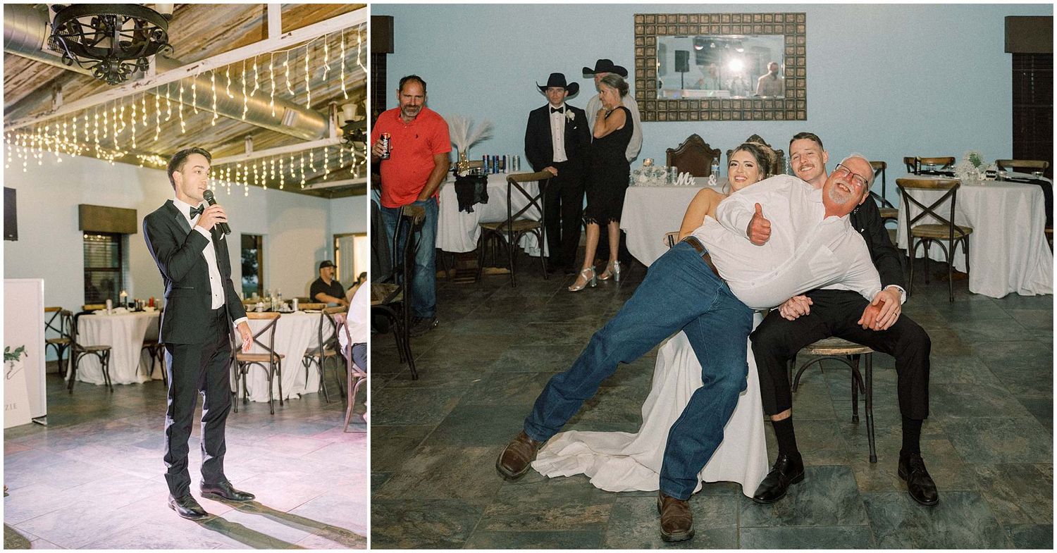 Wedding reception dance floor filled with guests enjoying the celebration.
