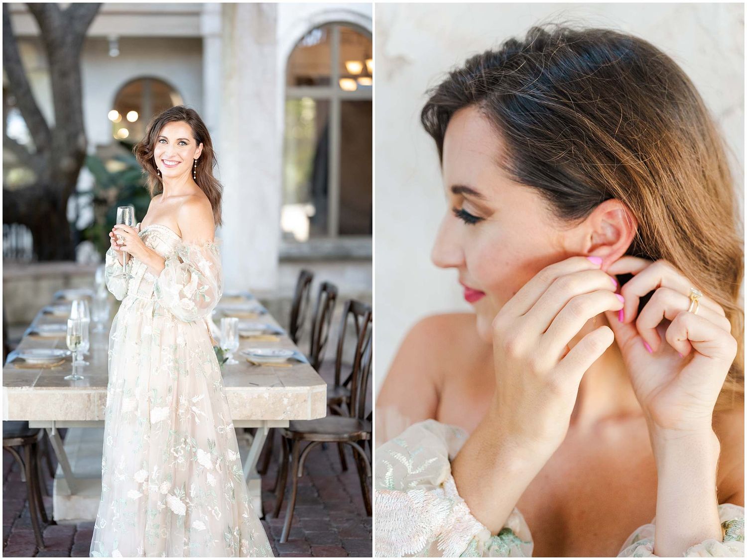 Series of close-up shots showing jewelry and accessory details during wedding preparation.