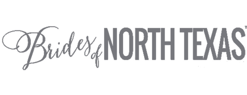 Brides of North Texas magazine branding text in decorative font.