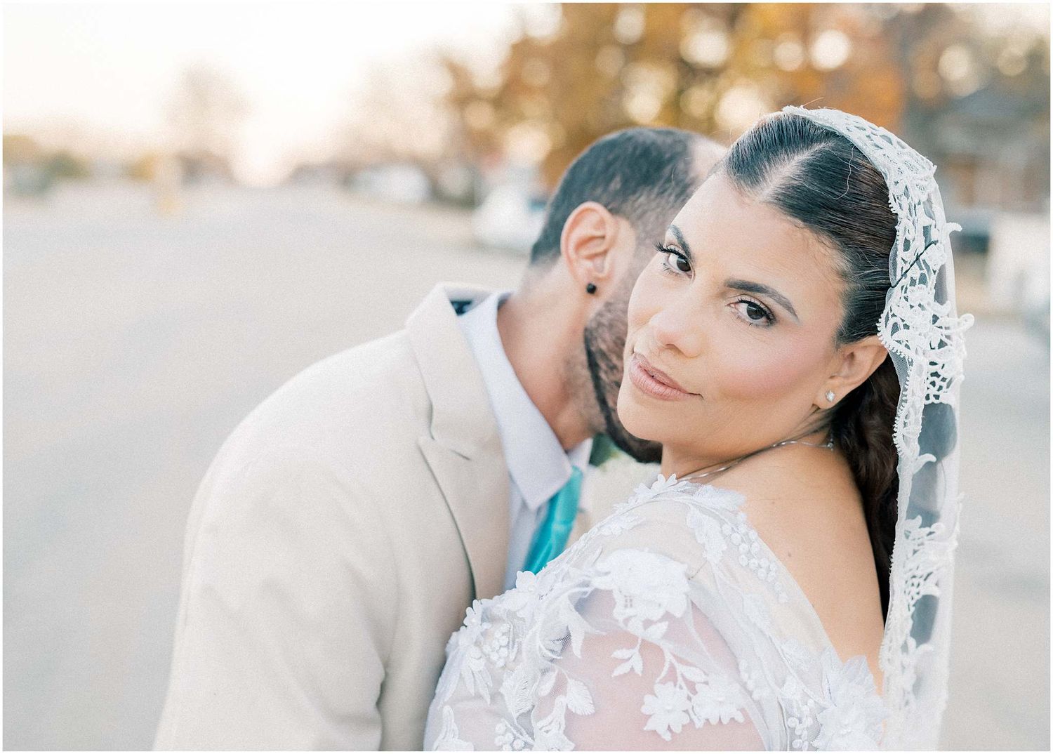 Intimate wedding portraits showcase romantic moments and bridal details in natural lighting.