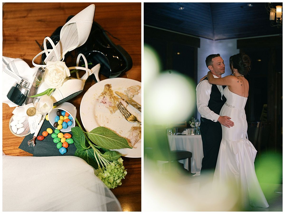 Wedding reception detail shots showing decor, dancing and celebration moments.