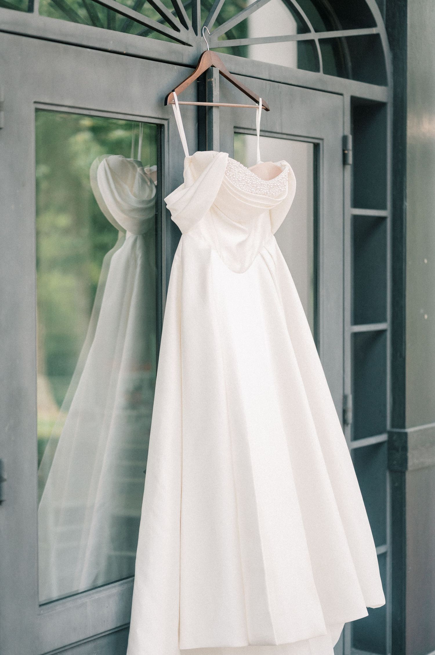 the springs wedding and event center weatherford | Rae De Lain Weddings - Dallas Fort Worth Texas bride's dress hanging