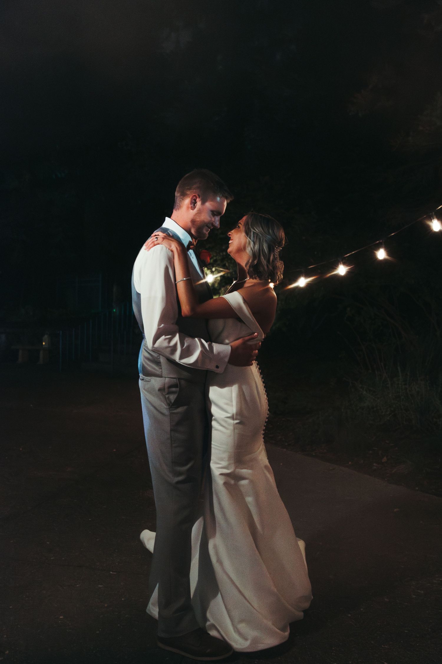 A wedding couple at their reception at Cloister in the Woods in Munster, Indiana