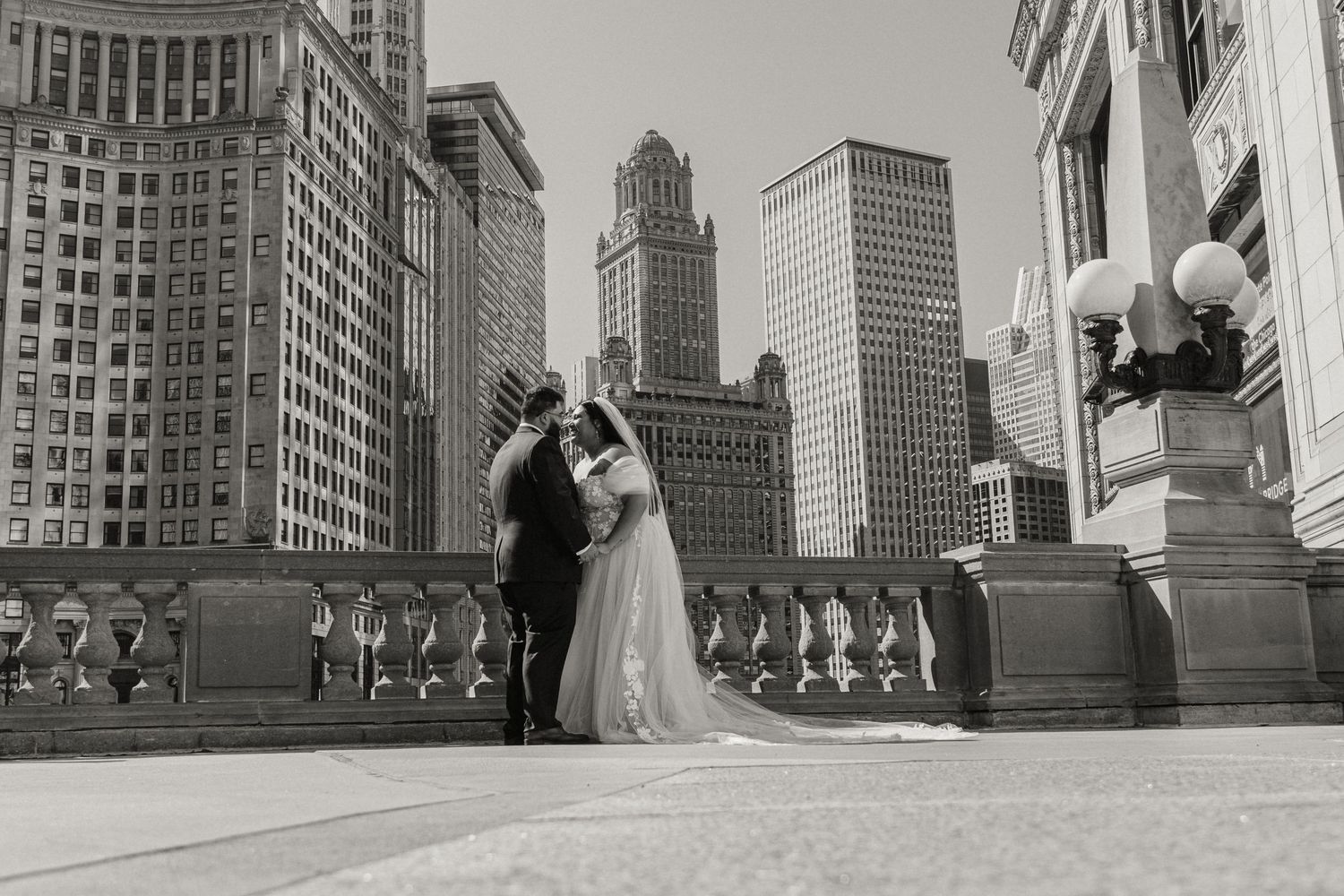 A wedding at Chicago Riverwalk in Chicago, Illinois