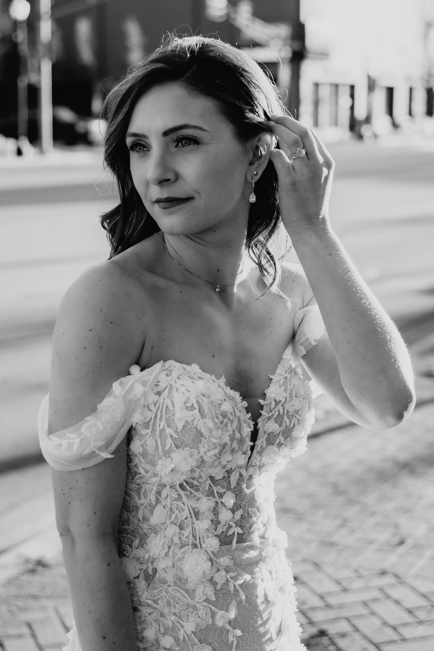 A bride at La Porte County Courthouse, Indiana