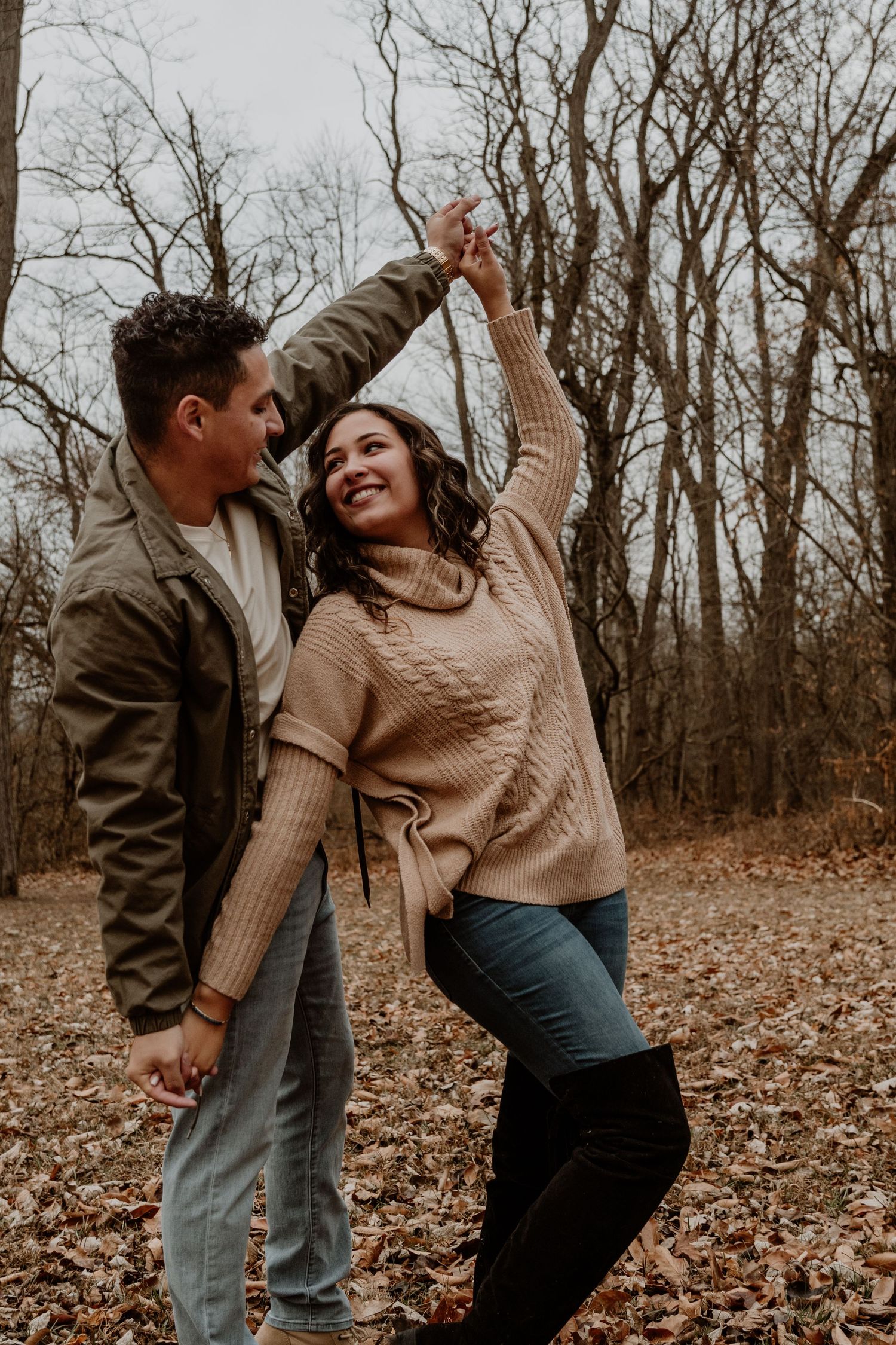 A couples session at Deep River County Park in Hobart, Indiana
