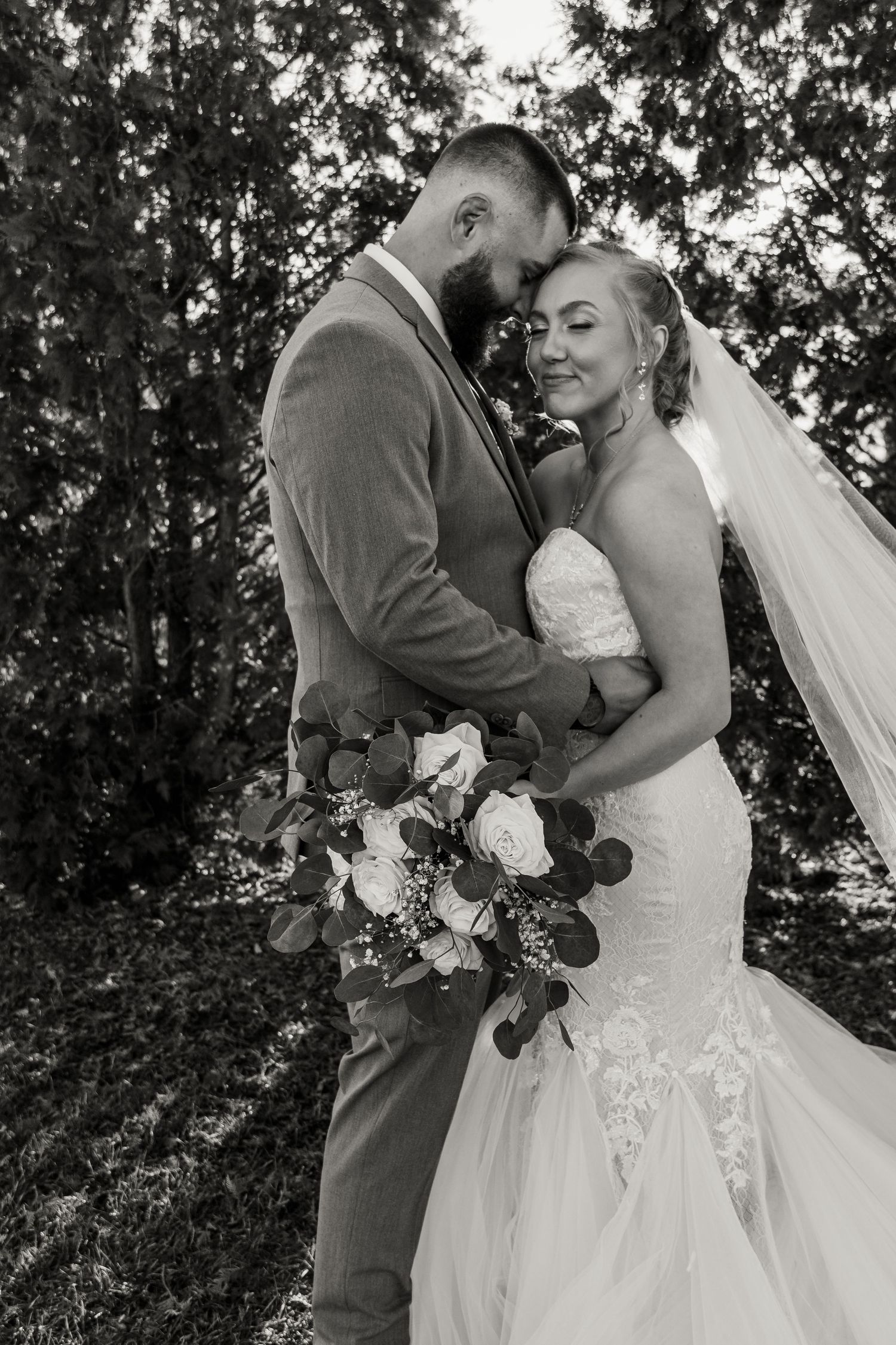 A wedding couple after their vows at The Shed Weddings & Events in Wanatah, Indiana