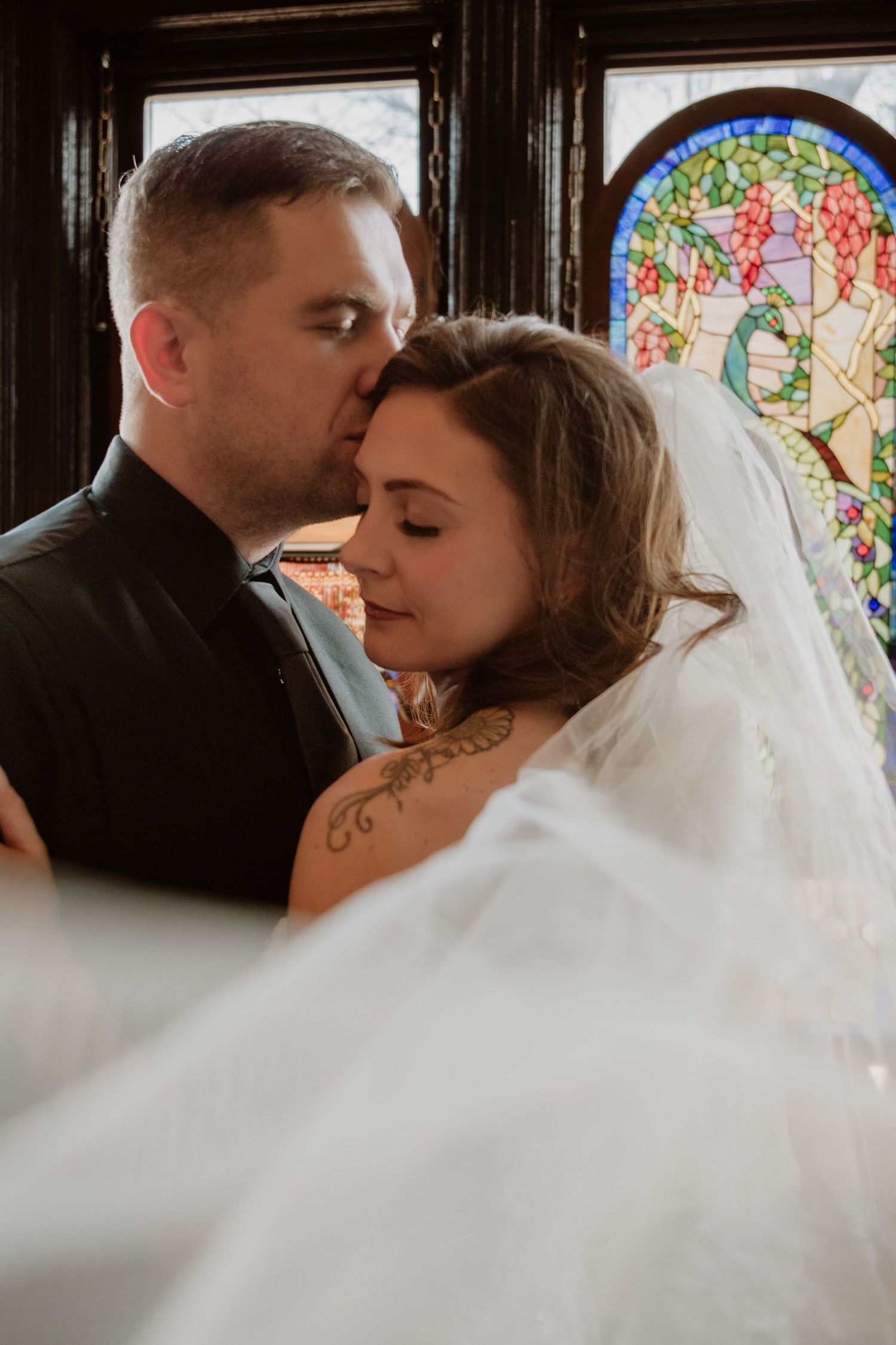 A wedding couple at Interlude at Etropal in La Porte, Indiana