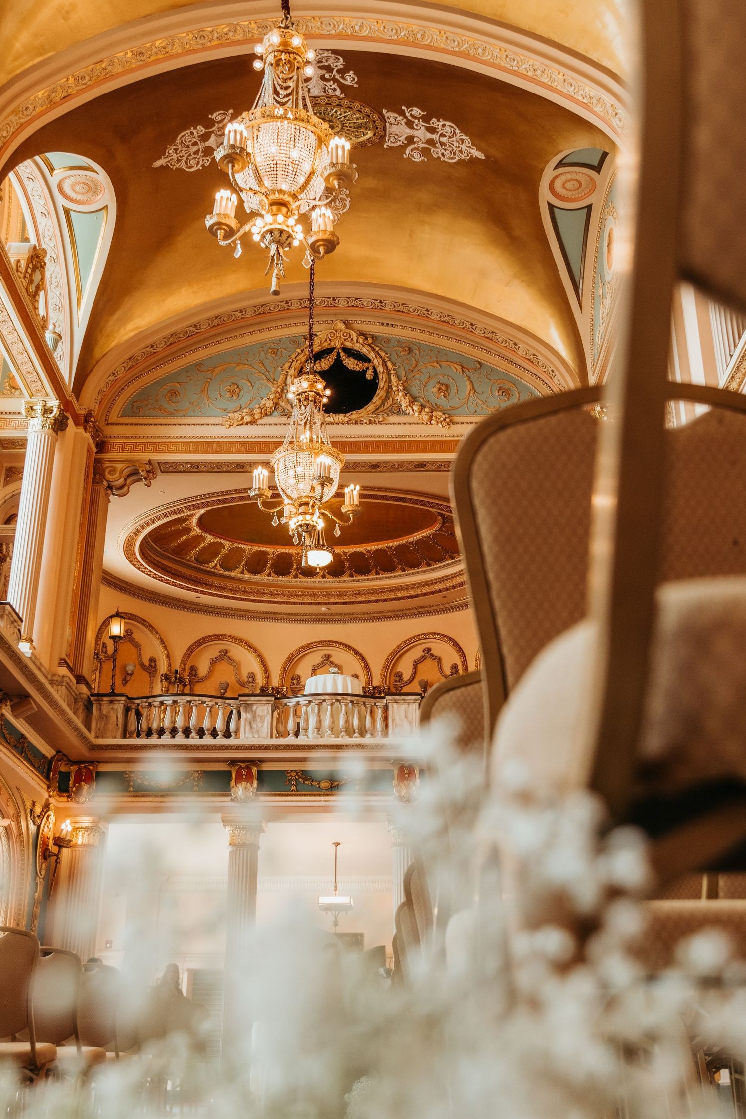 A wedding at Morris Performing Arts Center in South Bend, Indiana