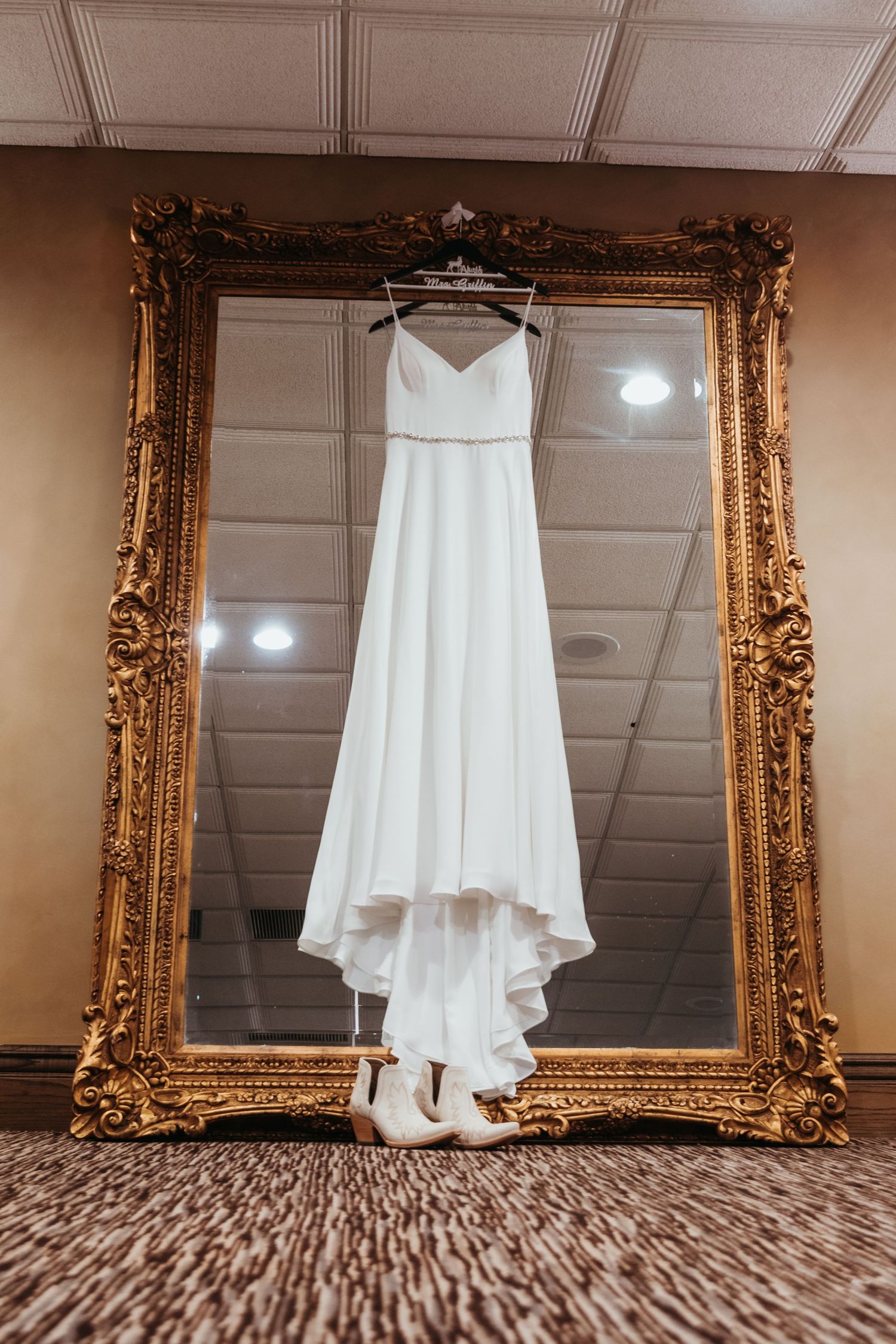 A wedding dress at Avalon Manor Banquet Center in Merrillville, Indiana