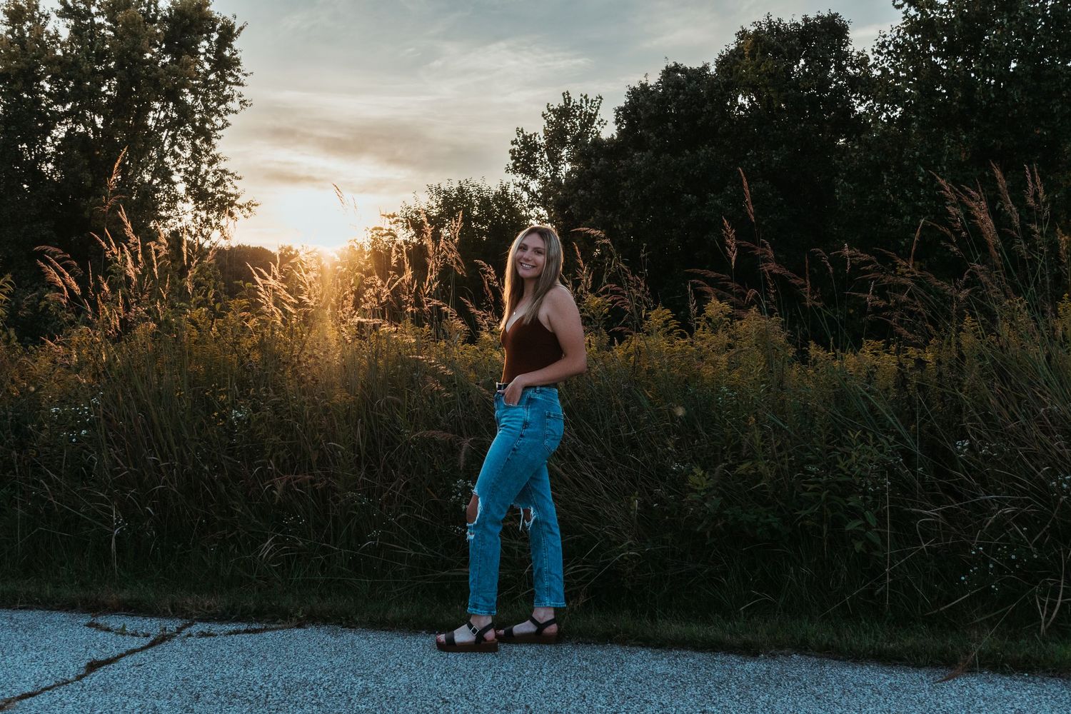 A senior session at Gabis Arboretum at PNW near Valparaiso, Indiana