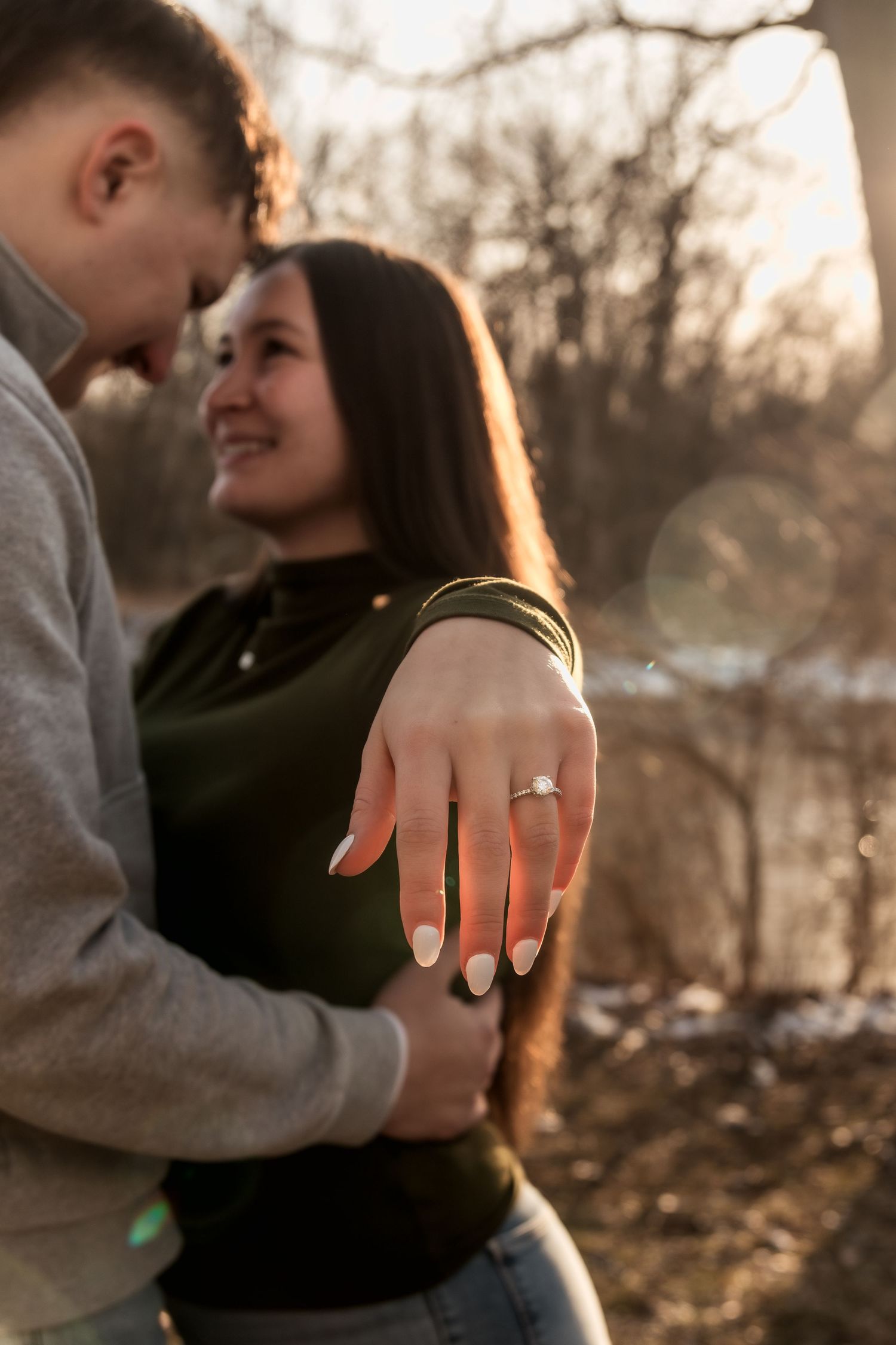 An engagement session at Wildcat Creek Park in Lafayette, Indiana
