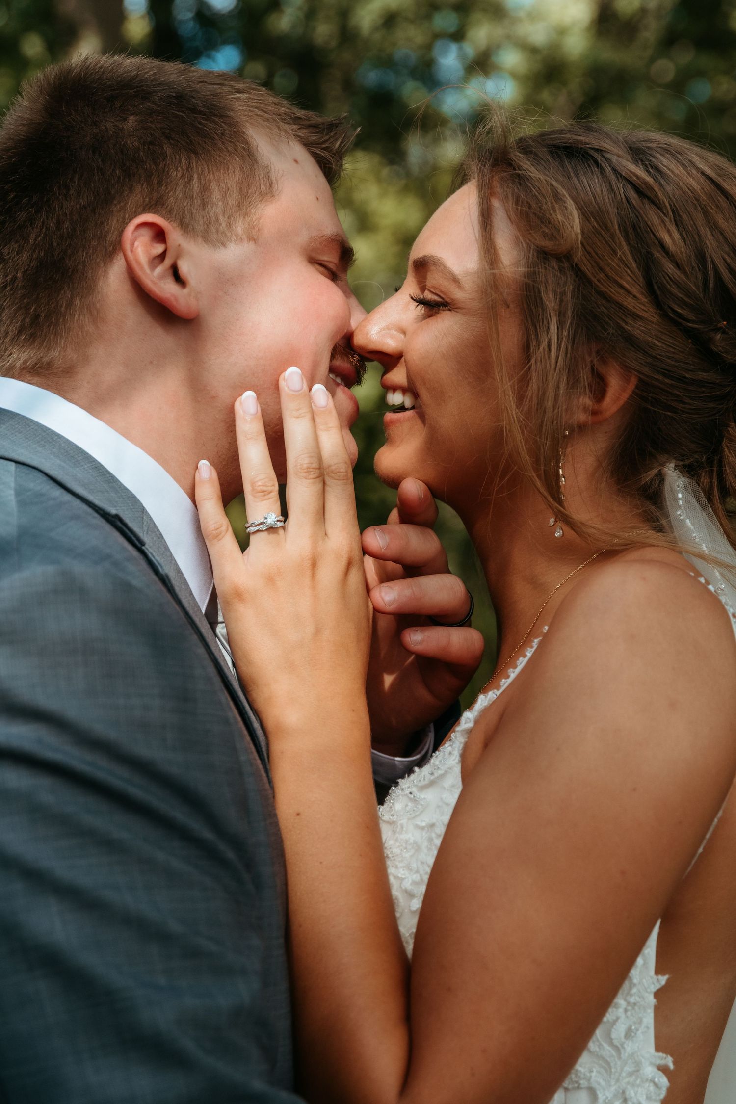 A wedding couple at The Wooded Knot in Tippecanoe, Indiana