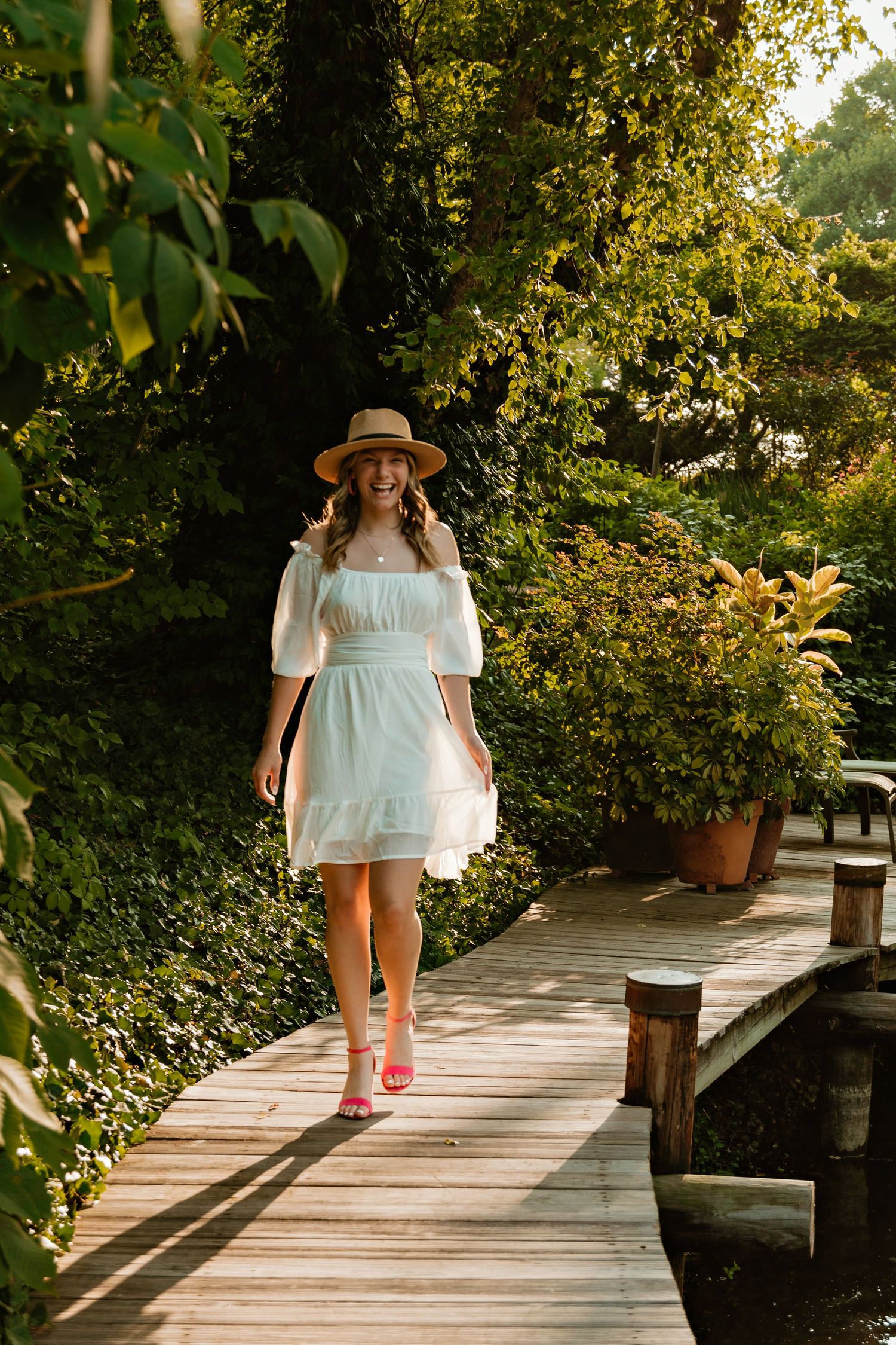 A senior session at Hamstra Gardens in Wheatfield, Indiana