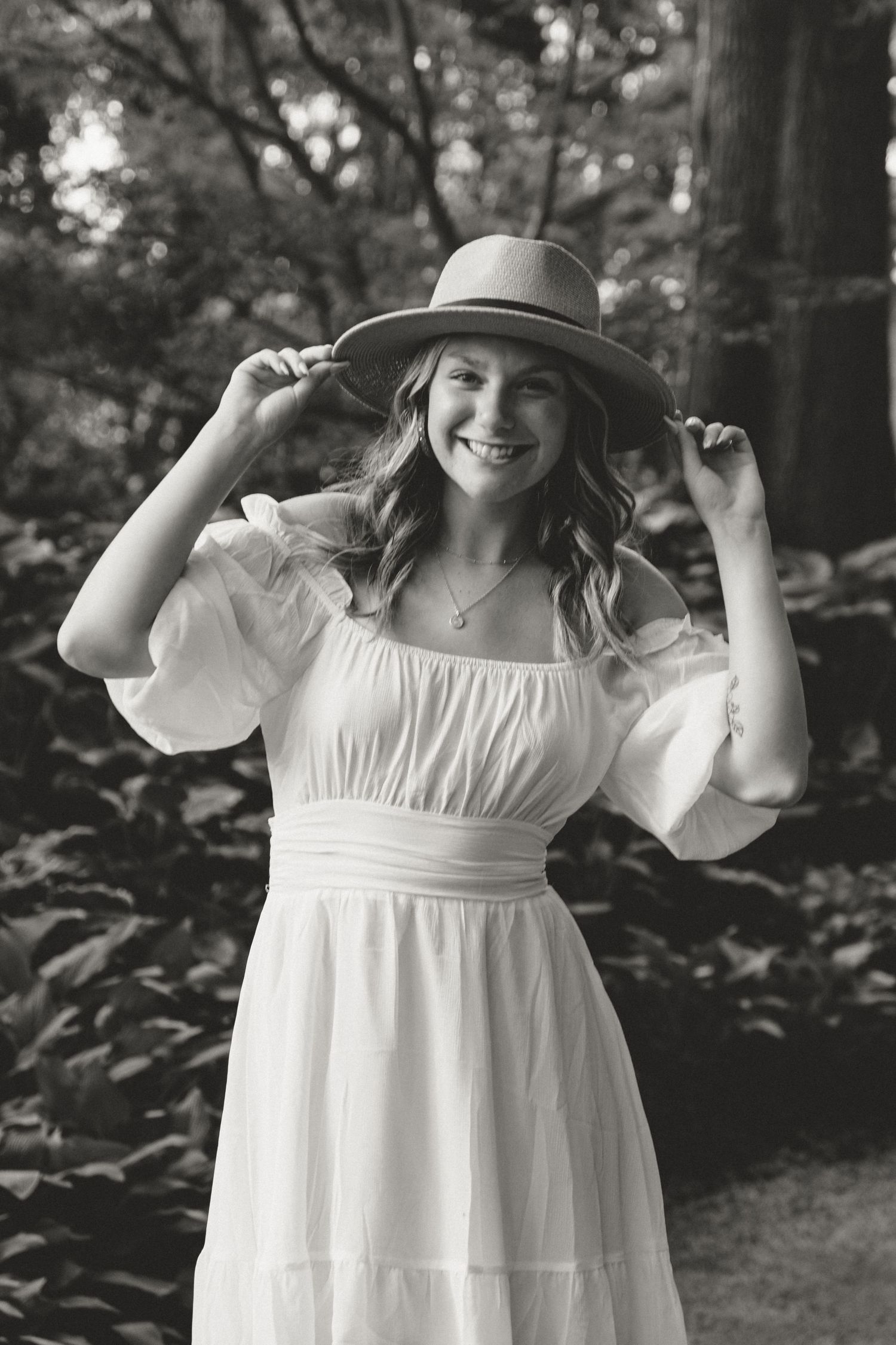 A senior session at Hamstra Gardens in Wheatfield, Indiana