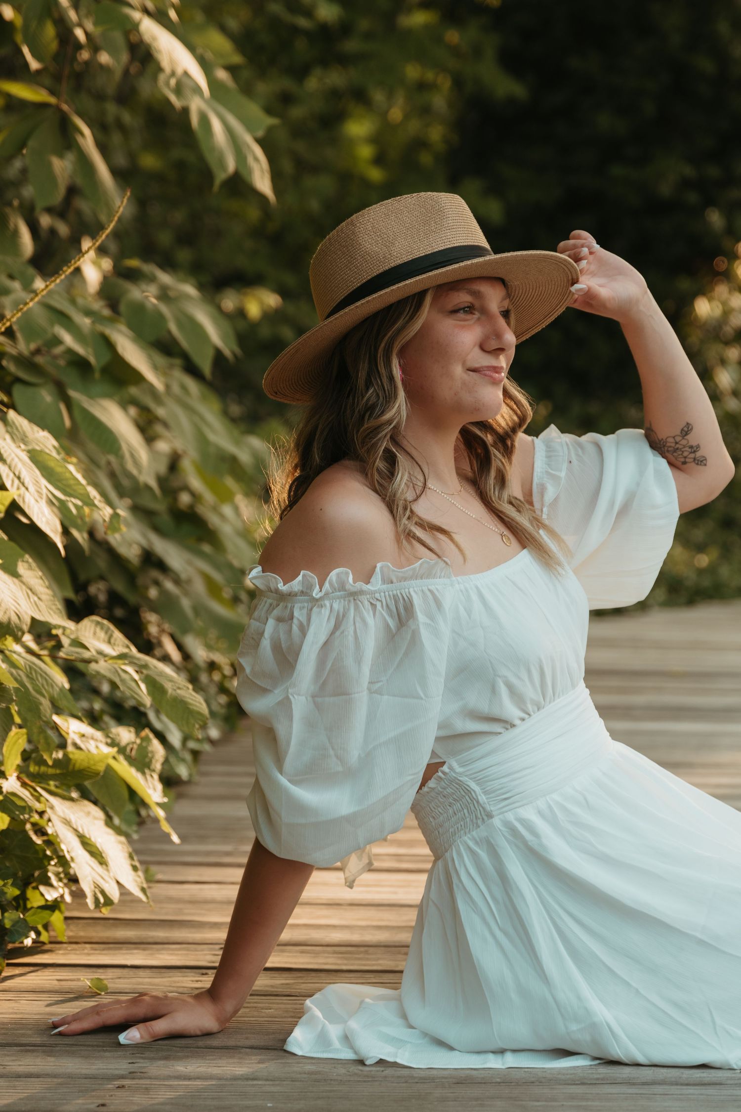 A senior session at Hamstra Gardens in Wheatfield, Indiana