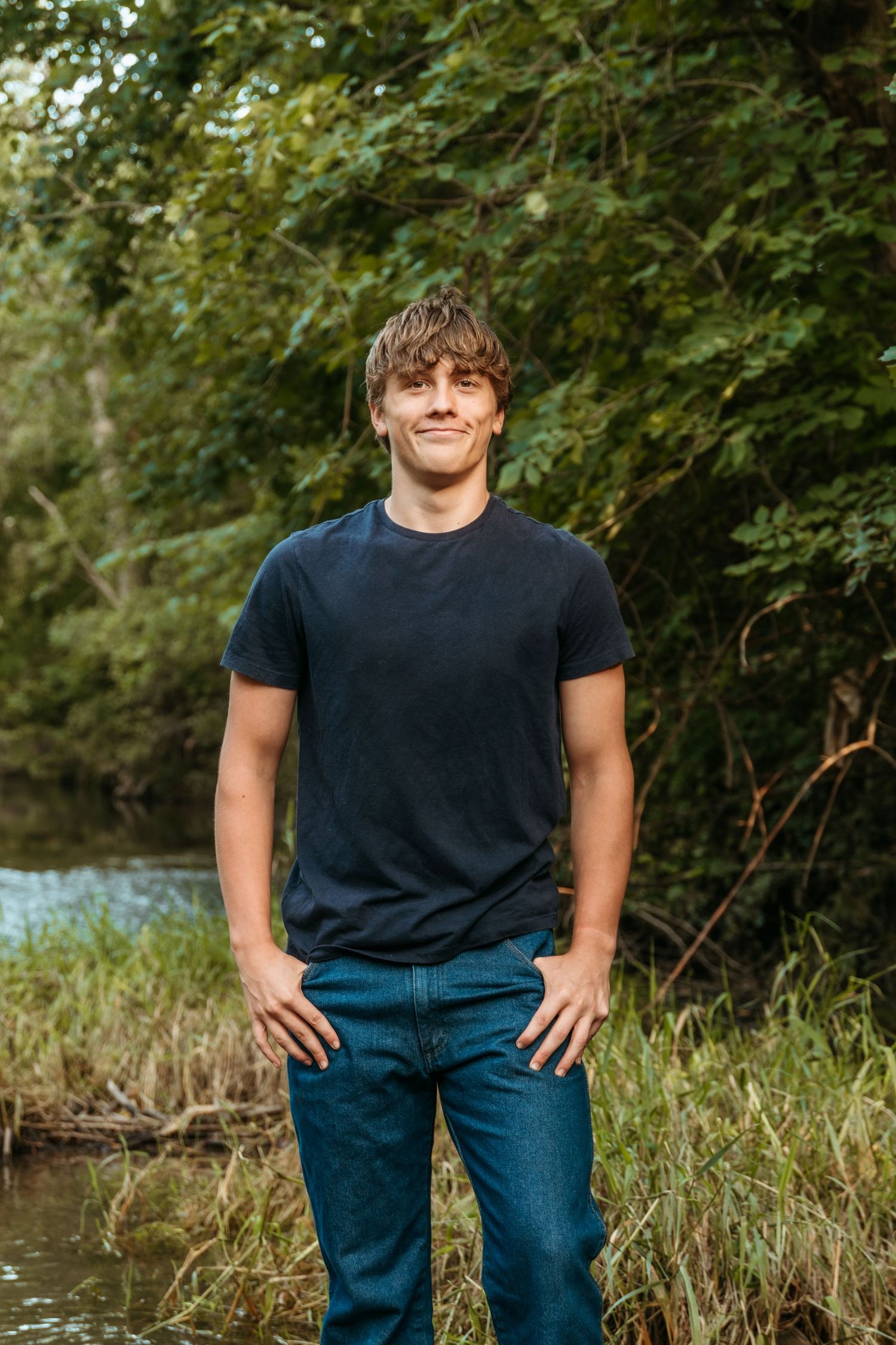 A senior session at Remington Community Park in Remington, Indiana