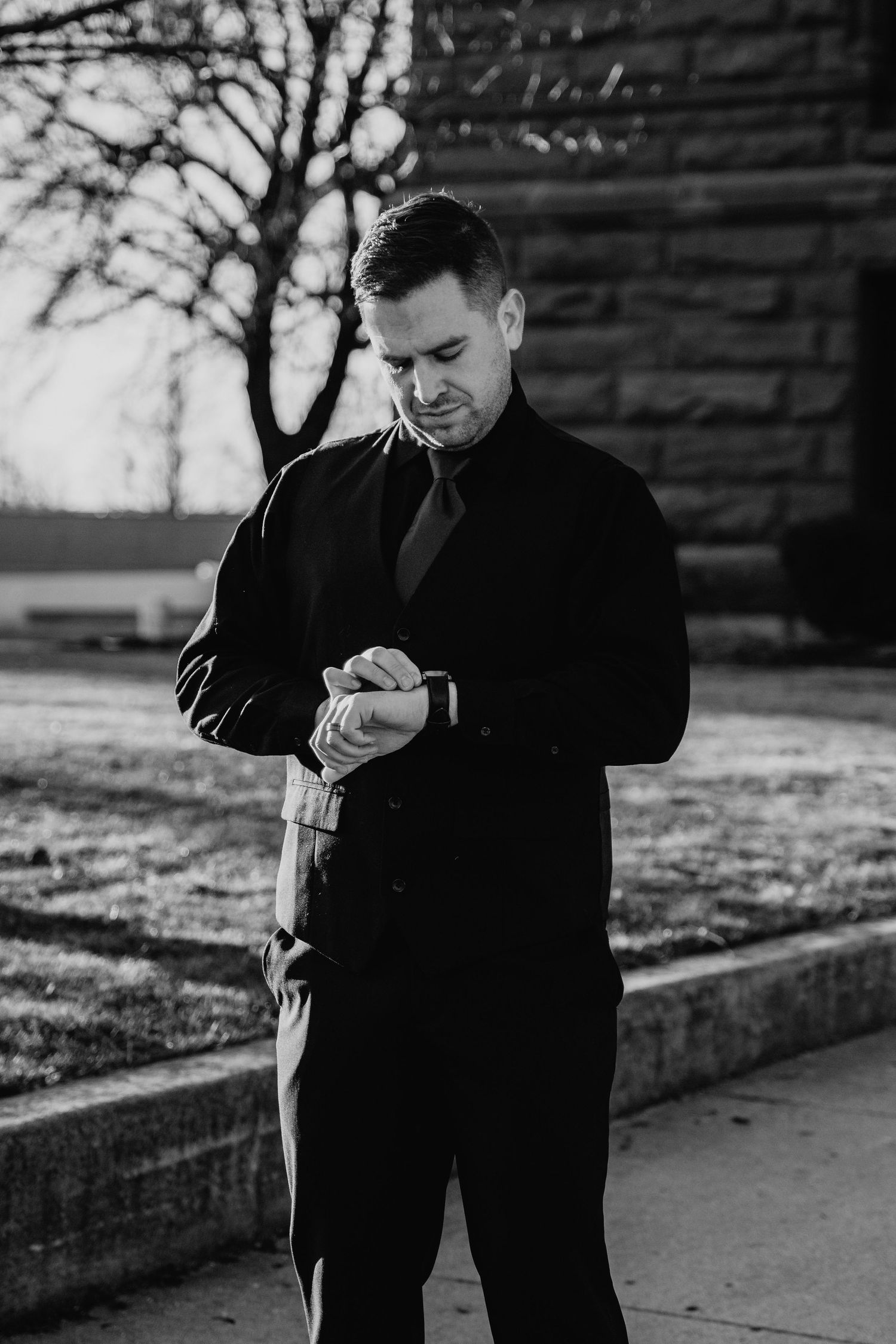 A groom at La Porte County Courthouse, Indiana