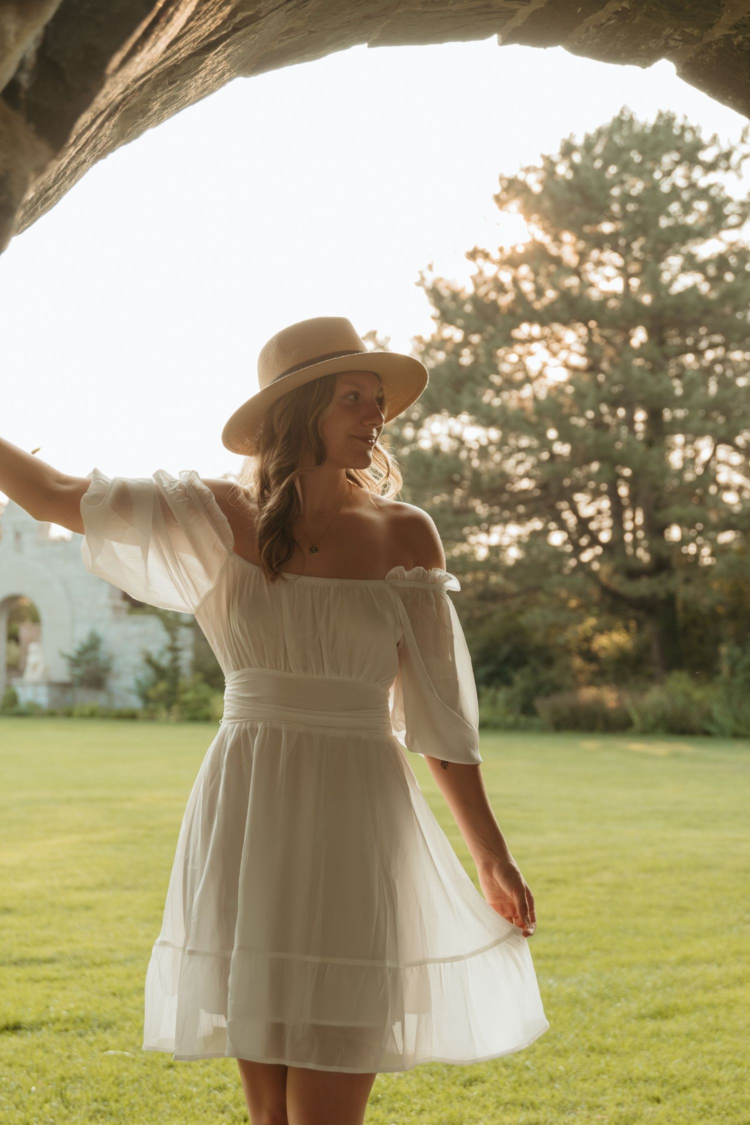 A senior session at Hamstra Gardens in Wheatfield, Indiana