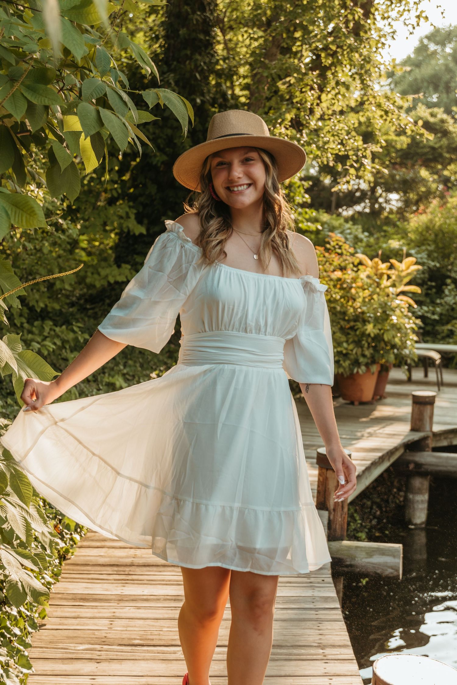 A senior session at Hamstra Gardens in Wheatfield, Indiana