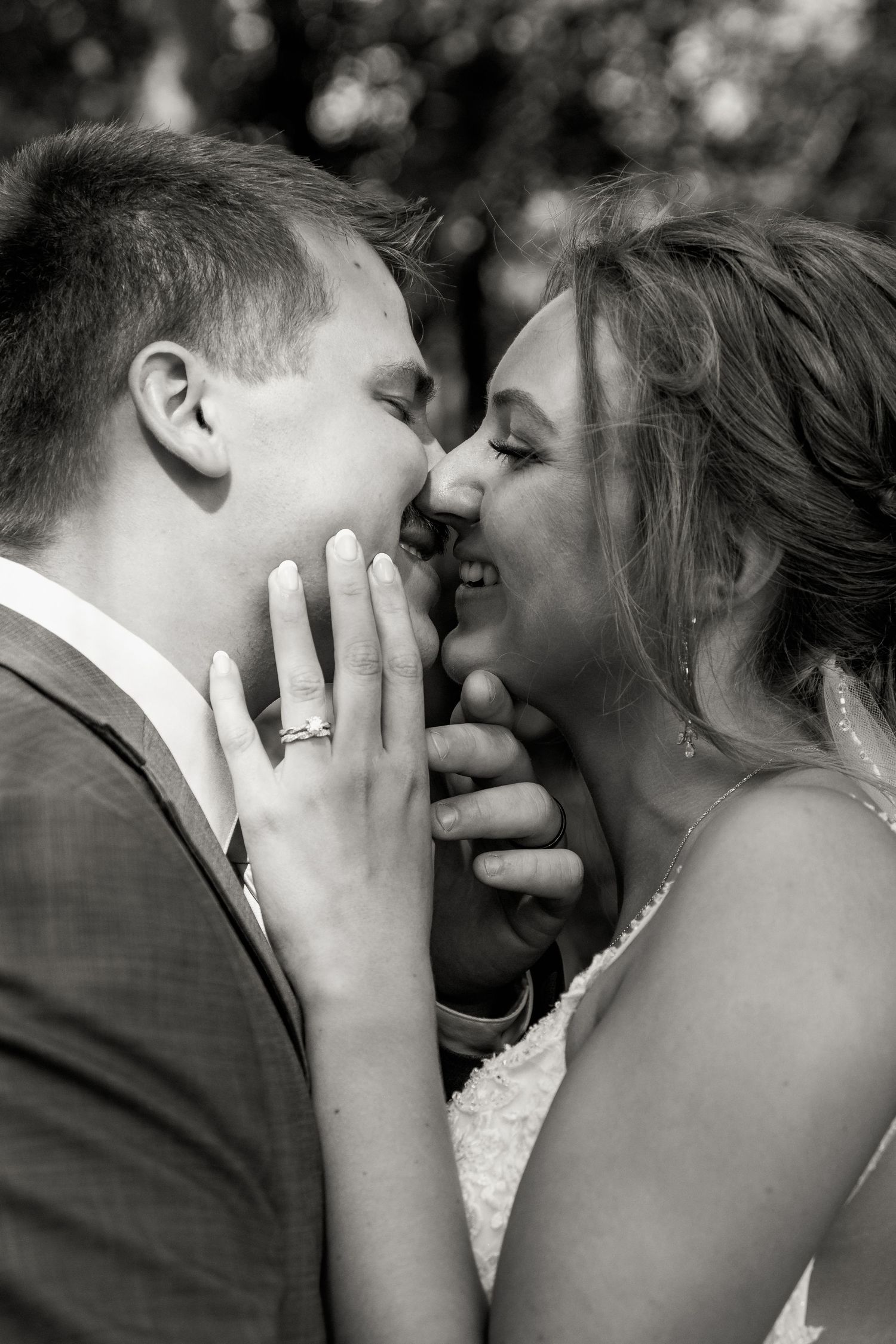 A wedding couple at The Wooded Knot in Tippecanoe, Indiana