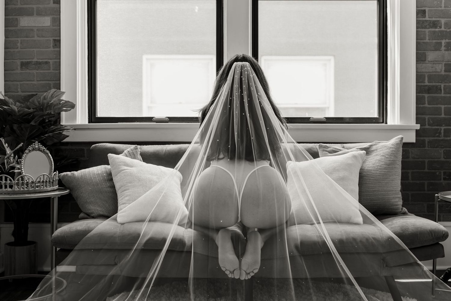 A bridal boudoir session in Valparaiso, Indiana