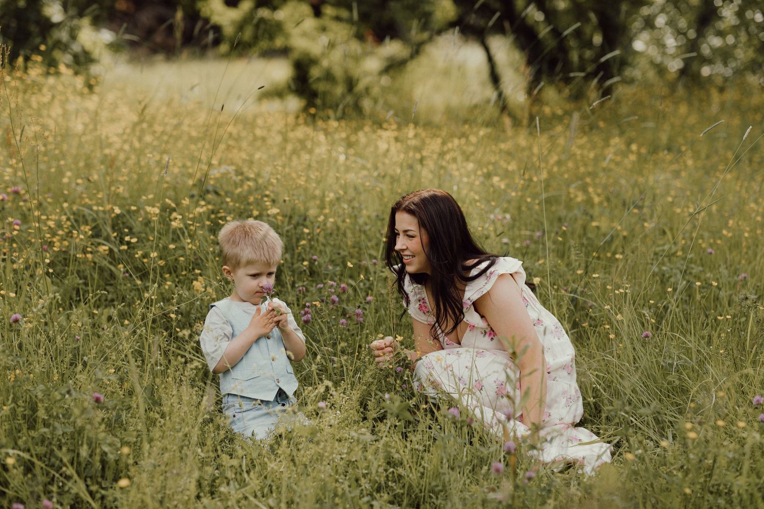Familjefotografering på sommaren